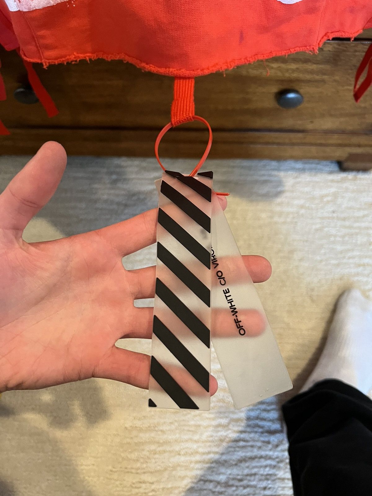 Off-White Off White 2014 First Season Knotted Strings Hoodie Red Size US M / EU 48-50 / 2 - 8 Thumbnail