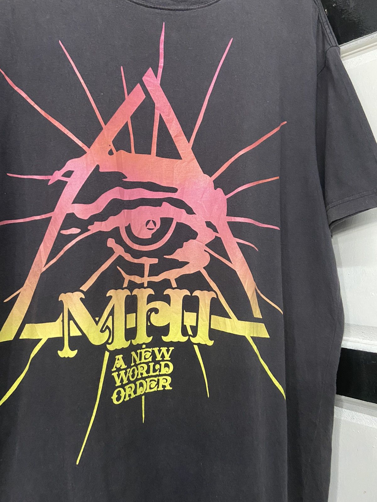 Japanese Brand × MHI × Maharishi MHI Maharishi A New World Order Eye Sun faded Vintage tee Size US L / EU 52-54 / 3 - 4 Thumbnail