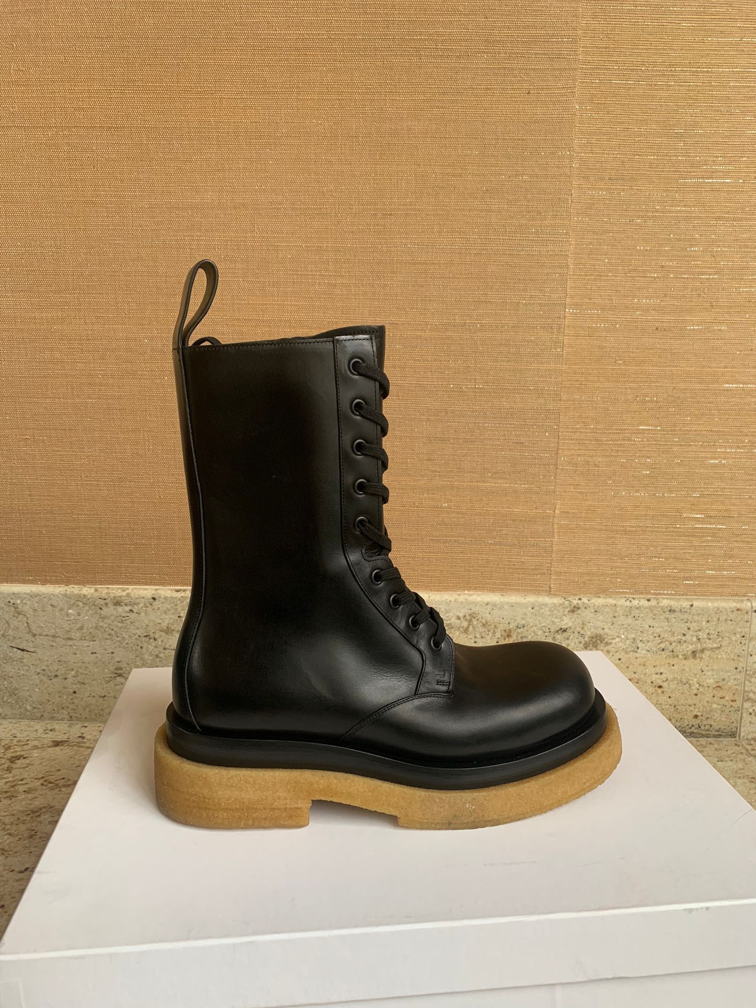 Bottega Veneta BV Lug Boots IN Black / Brown Sole Size US 7 / EU 40 - 10 Thumbnail