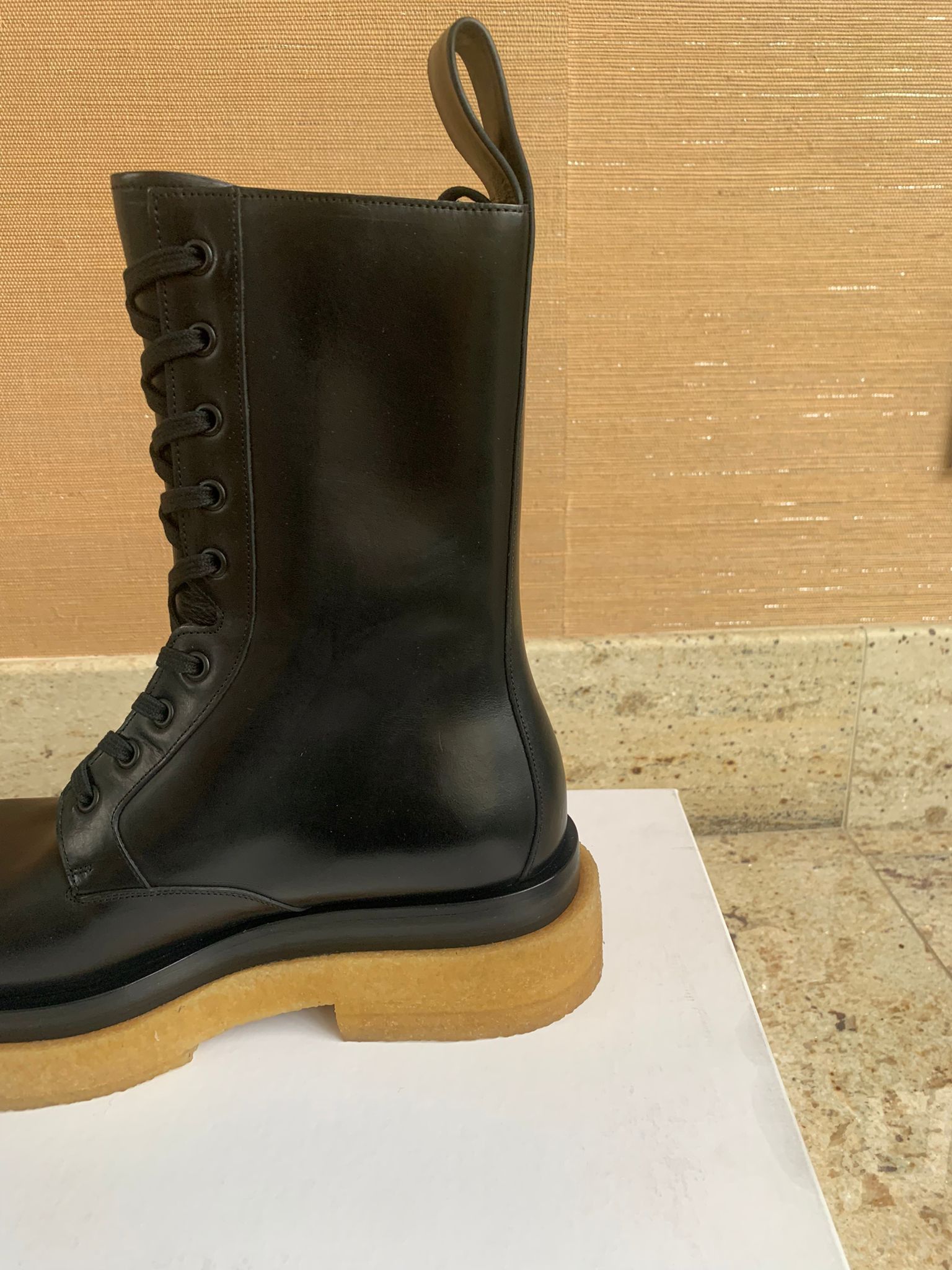 Bottega Veneta BV Lug Boots IN Black / Brown Sole Size US 7 / EU 40 - 9 Thumbnail