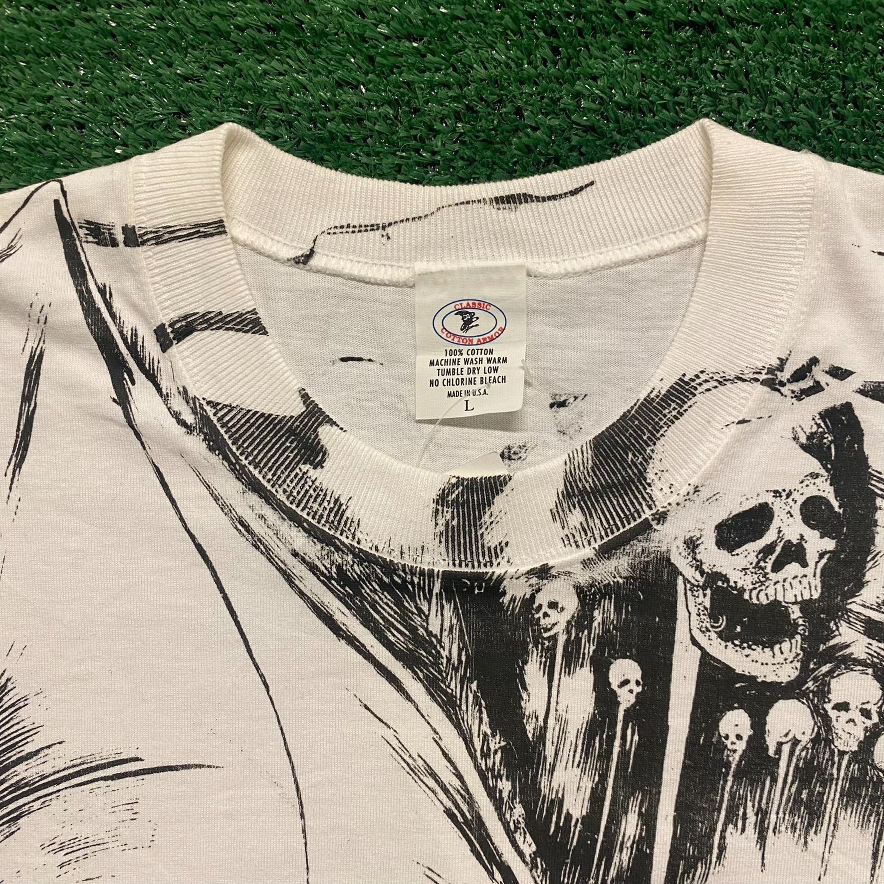 Vintage Crazy Vintage 90s Wizard Magic AOP Goth Punk T-Shirt Size US XL / EU 56 / 4 - 3 Thumbnail
