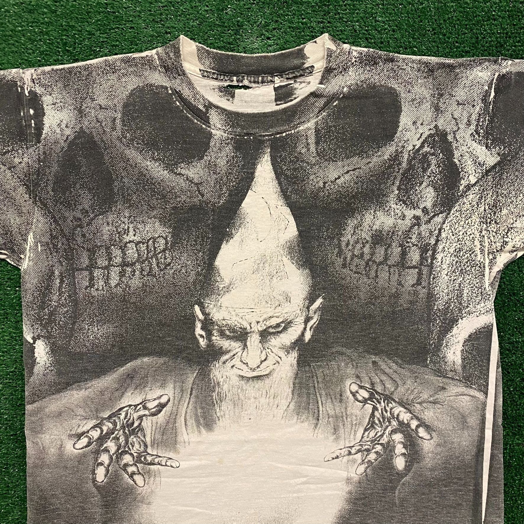 Made In Usa × Streetwear × Vintage Crazy Vintage 90s Wizard Skull 