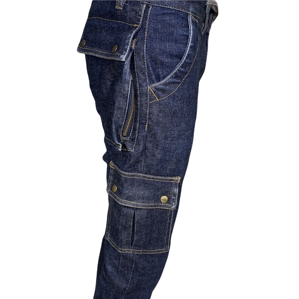 image of Hysteric Glamour Cargo Jeans Pocket Tactical Denim in Blue, Men's (Size 29)