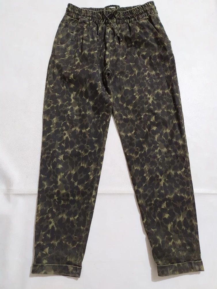 image of Hysteric Glamour Full Print Leopard Skull Drawstring Pants, Men's (Size 29)