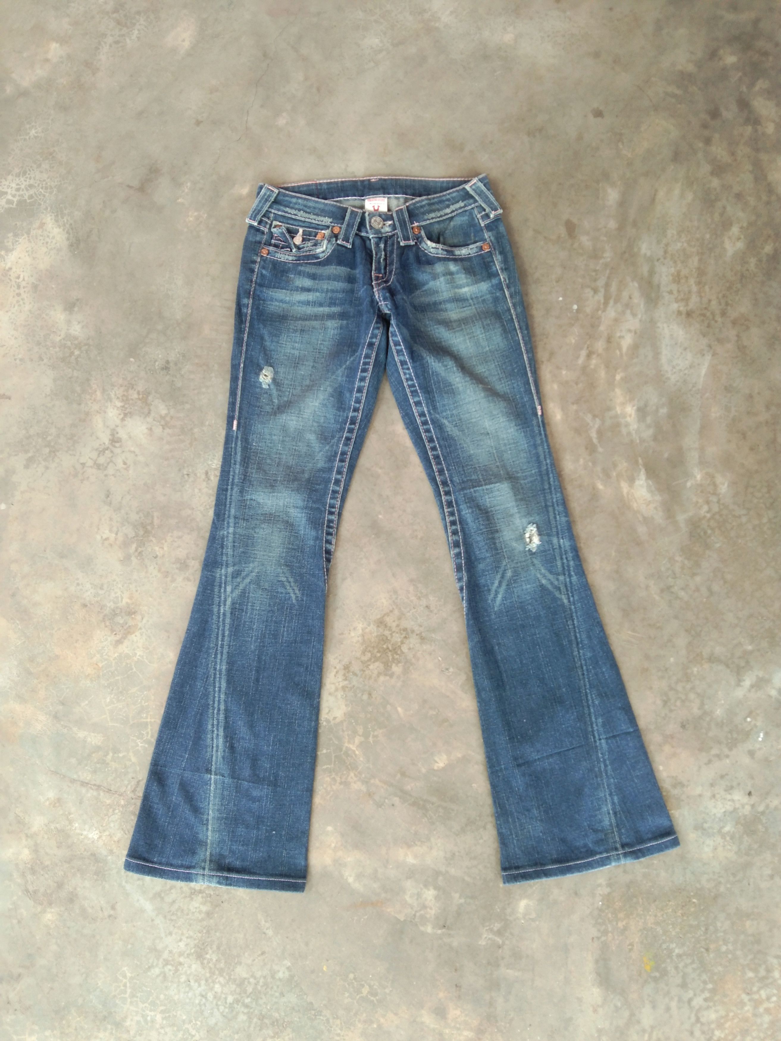 image of Vintage True Religion Flared Jeans Made In Usa 27X31 in Blue, Men's