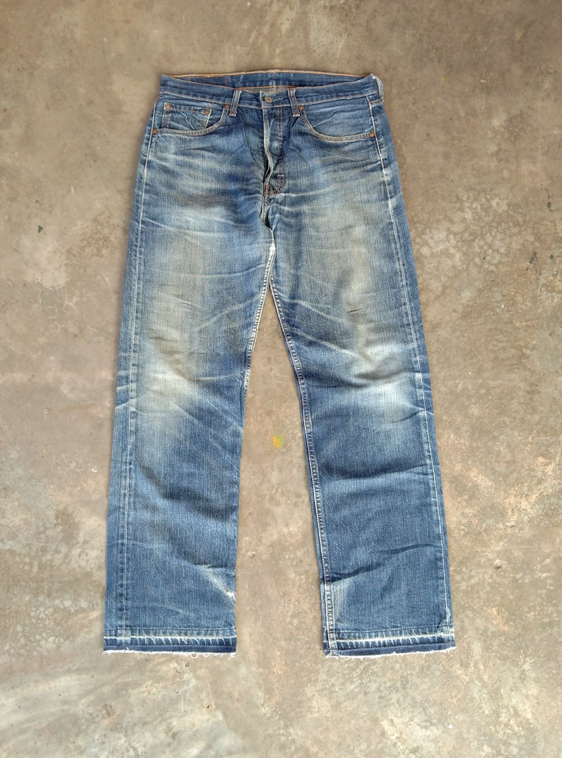 image of Levis x Vintage 90's Vintage Levi's 501 Released Hem Distressed Jeans 32X30 in Blue, Men's