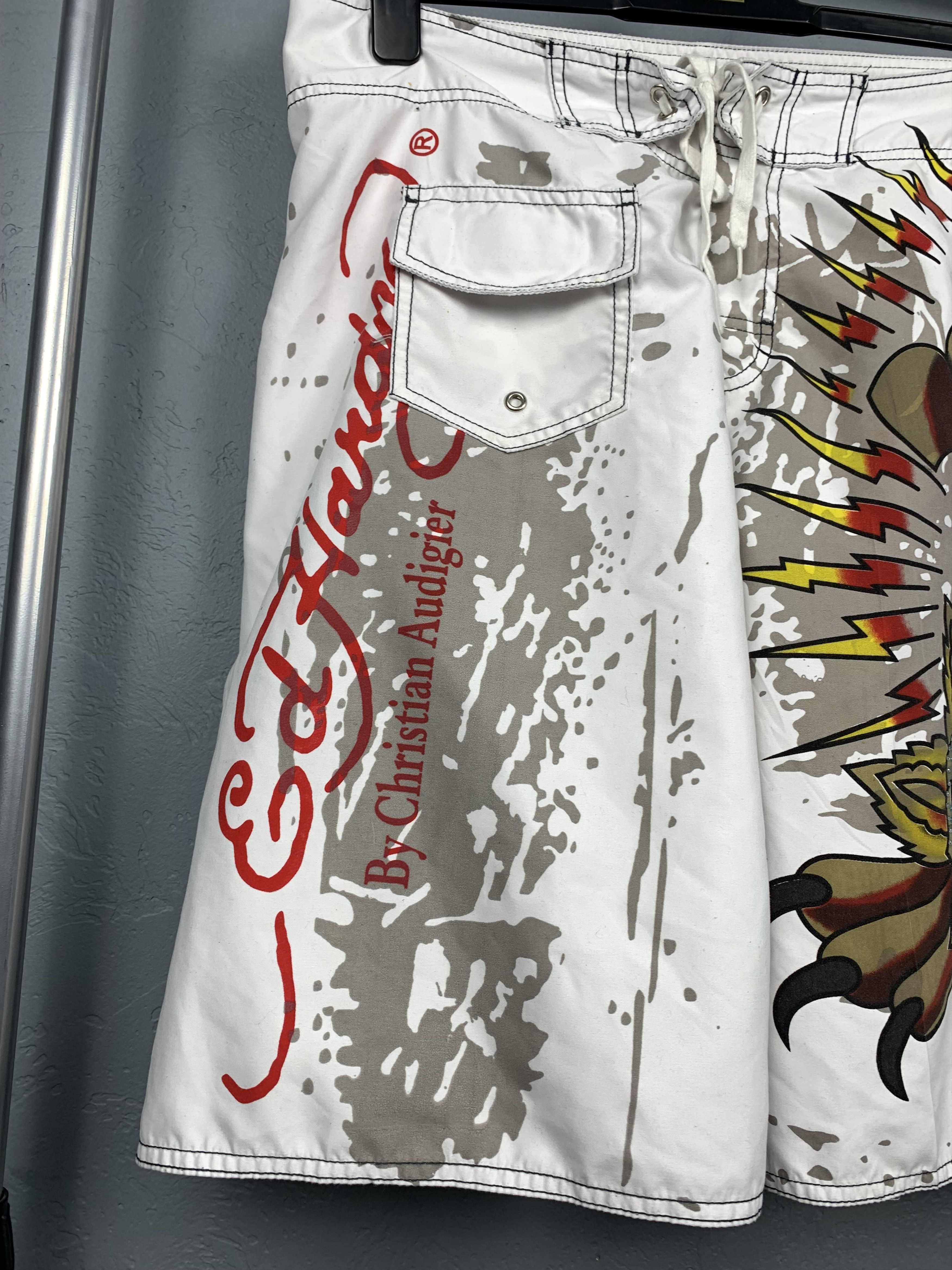 Christian Audigier × Ed Hardy × Vintage ED HARDY BY CHRISTIAN AUDIGIER Mens Shorts Size US 34 / EU 50 - 3 Thumbnail