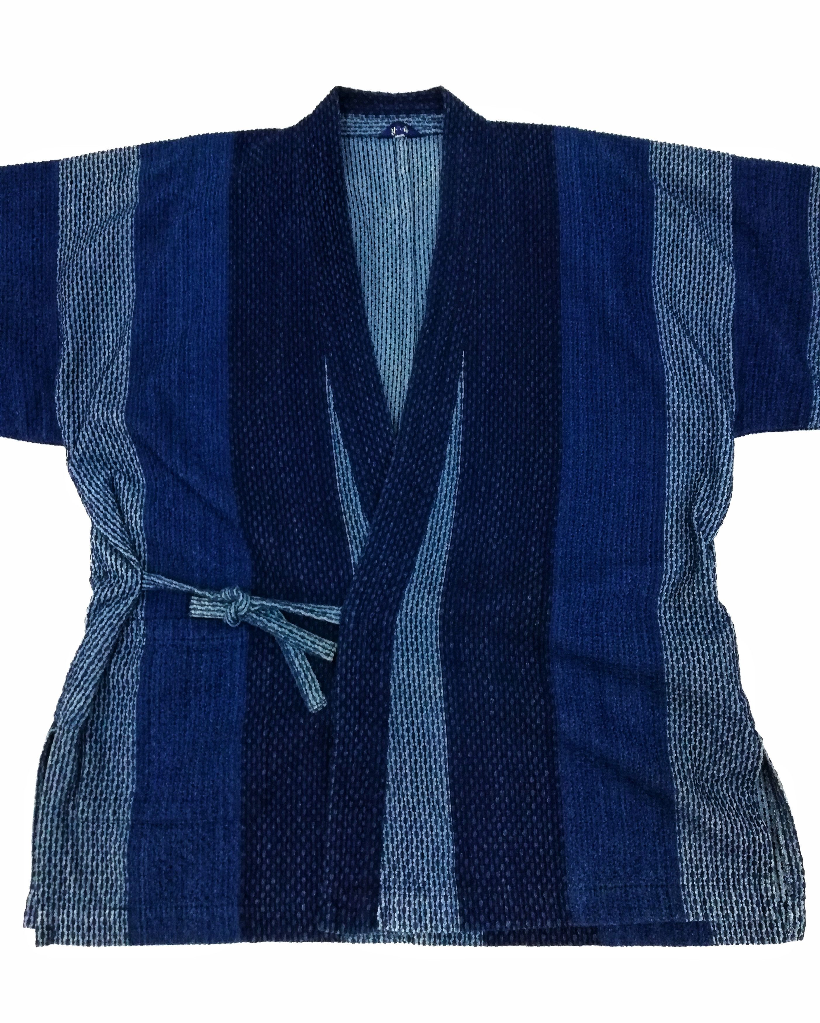 Indigo × Japanese Brand 🔥Kimono Boro Indigo Overdyed Woven Japanese Traditional🔥 Size US L / EU 52-54 / 3 - 3 Thumbnail