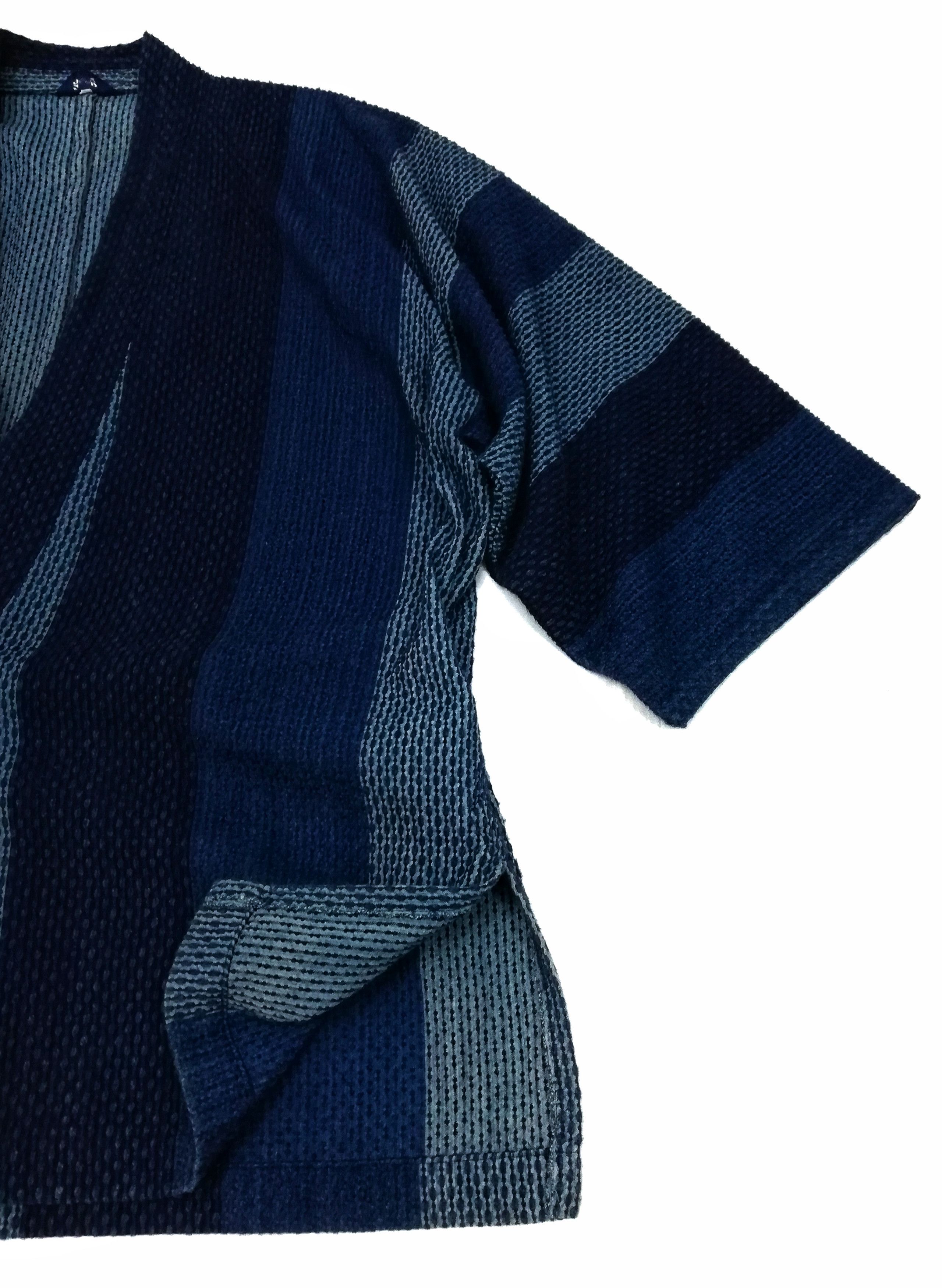 Indigo × Japanese Brand 🔥Kimono Boro Indigo Overdyed Woven Japanese Traditional🔥 Size US L / EU 52-54 / 3 - 5 Thumbnail
