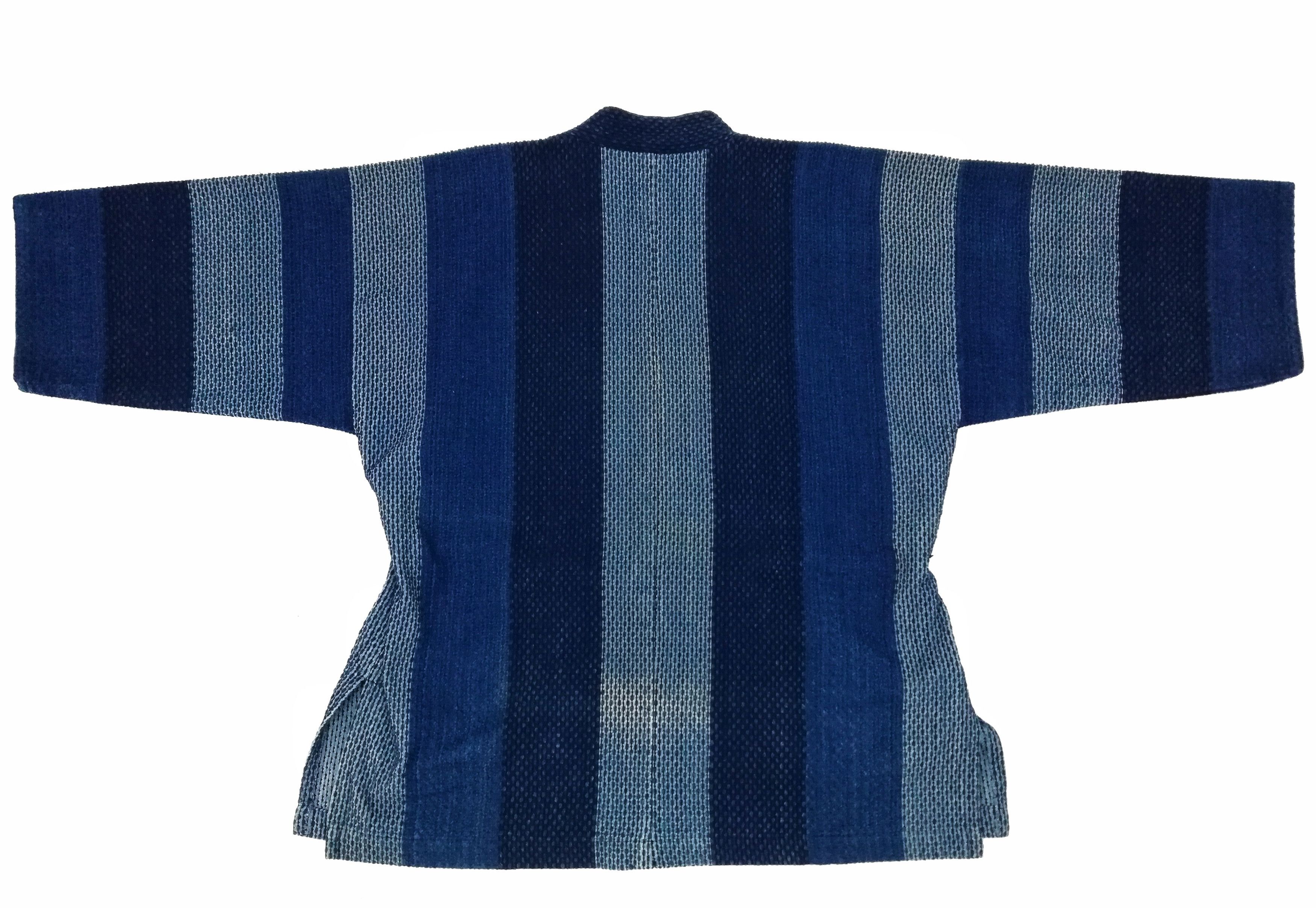Indigo × Japanese Brand 🔥Kimono Boro Indigo Overdyed Woven Japanese Traditional🔥 Size US L / EU 52-54 / 3 - 11 Thumbnail
