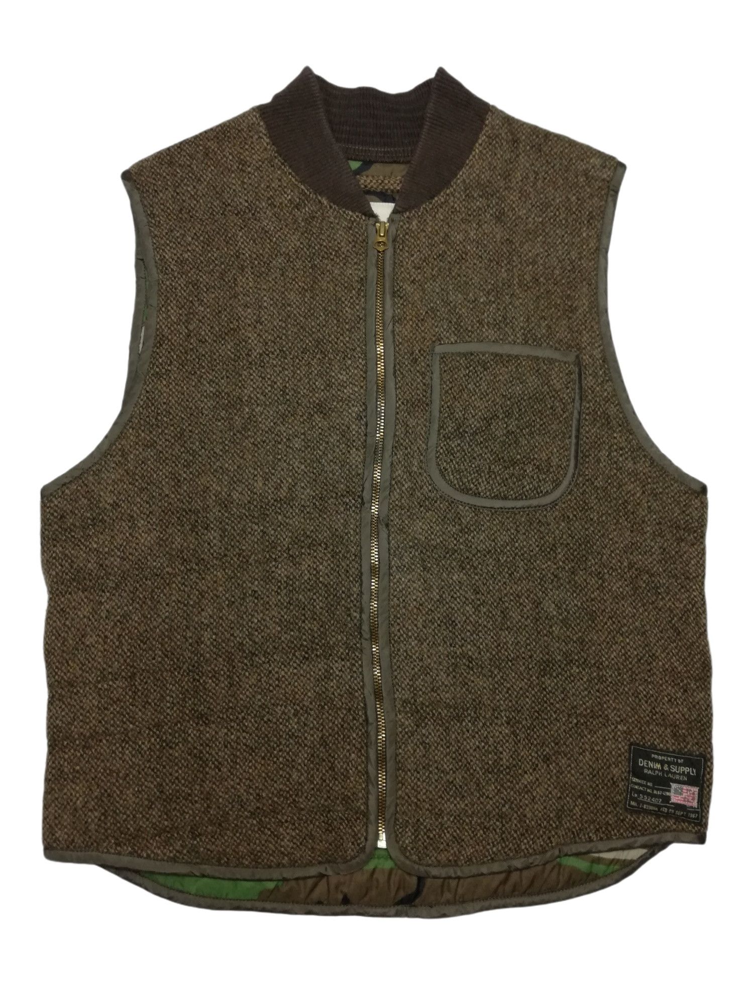 Denim & Supply Ralph Lauren × Ralph Lauren 🔥Tweed Hunting Camo Military Work Duck Zipper Talon Vest Size US M / EU 48-50 / 2 - 2 Thumbnail