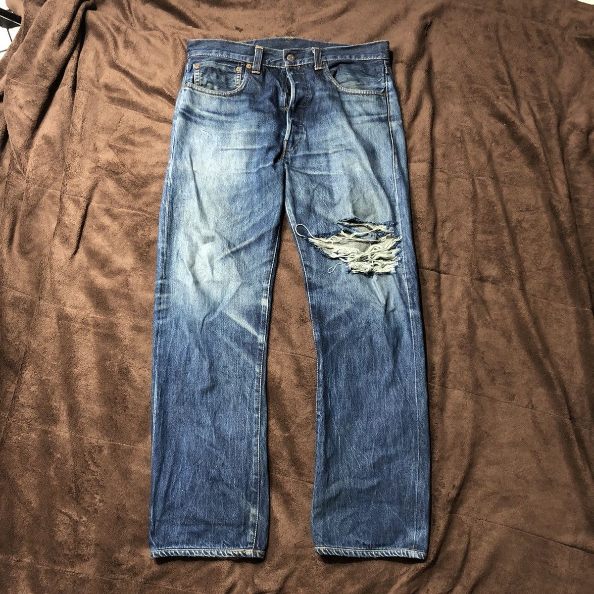 Levi's Vintage Levi's 501XX Big E Distressed Denim Pants Size US 34 / EU 50 - 1 Thumbnail