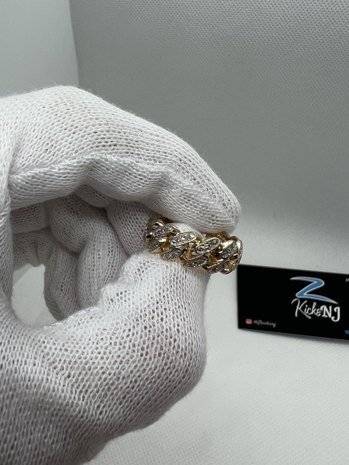 Other 10kt solid gold cuban ring with diamonds Size ONE SIZE - 4 Thumbnail