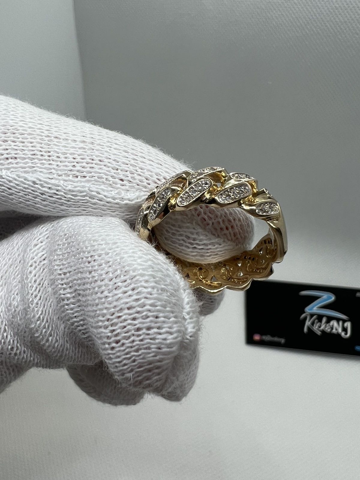 Other 10kt solid gold cuban ring with diamonds Size ONE SIZE - 5 Thumbnail