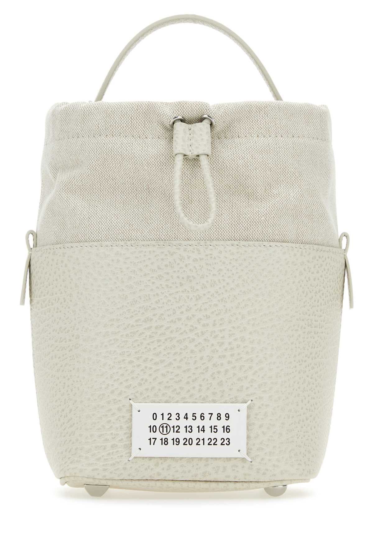 Maison Margiela Chalk Leather And Fabric 5Ac Bucket Bag