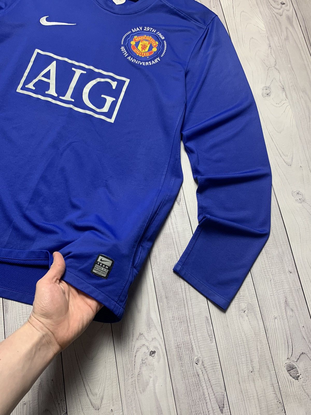 Vintage Vintage Nike soccer jersey Manchester United long Blue Size US L / EU 52-54 / 3 - 2 Thumbnail