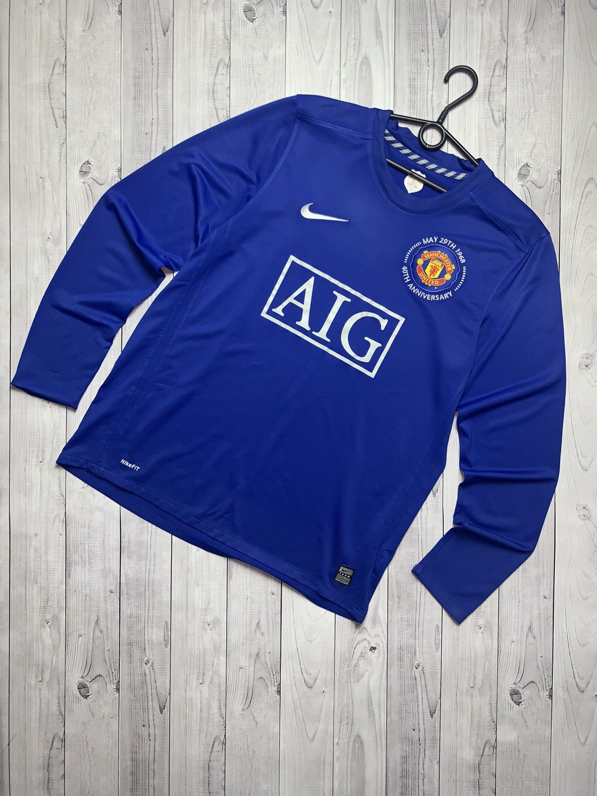 Vintage Vintage Nike soccer jersey Manchester United long Blue Size US L / EU 52-54 / 3 - 1 Thumbnail