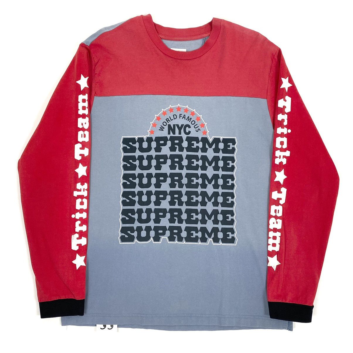 image of Archival Clothing x Supreme Trickster Team Bmx Shirt Long Sleeve Tee Jersey 06 in Red (Size Large)