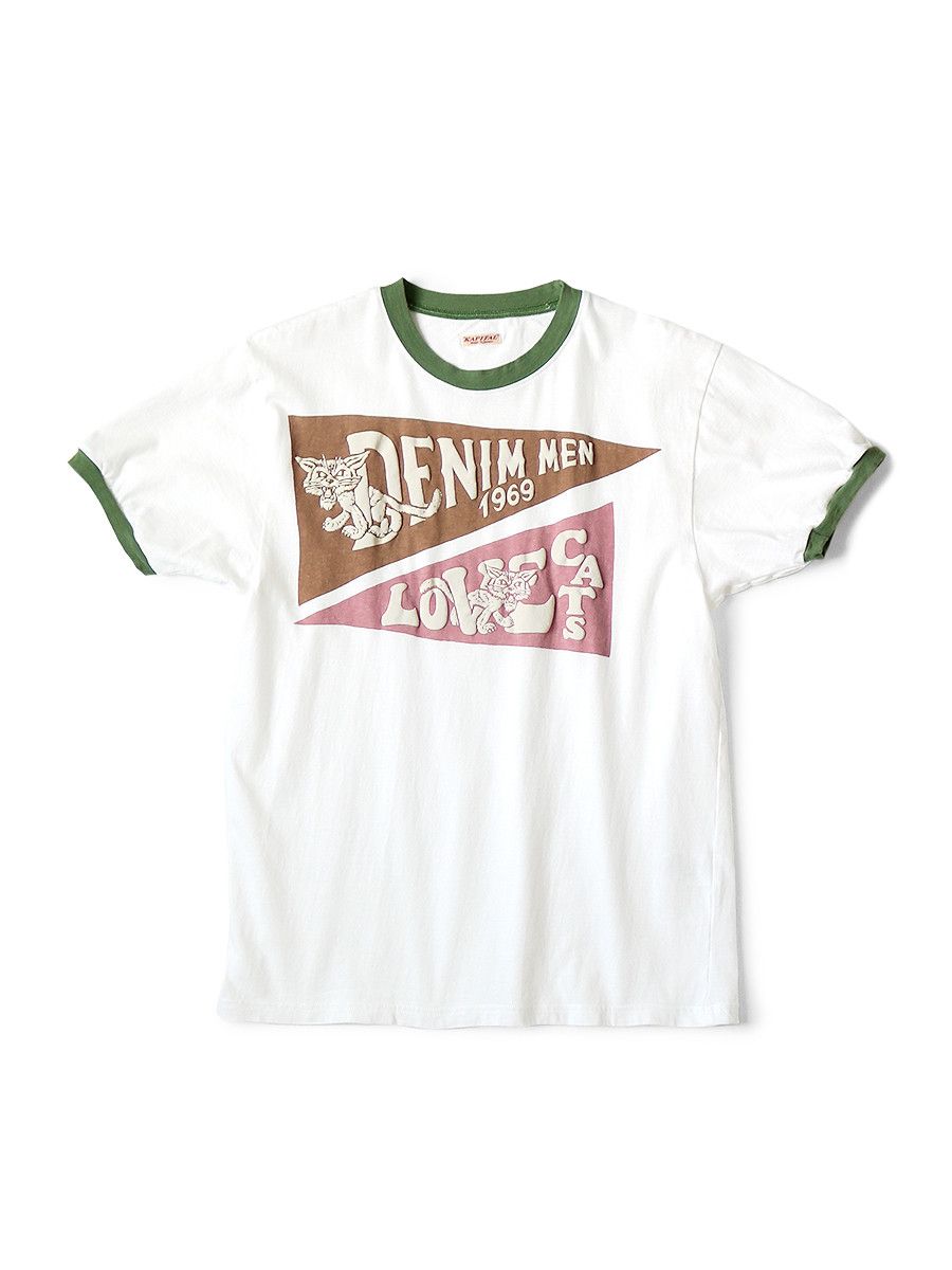 kapital penant DENIM MEN LOVE CATS ringar T-shirt