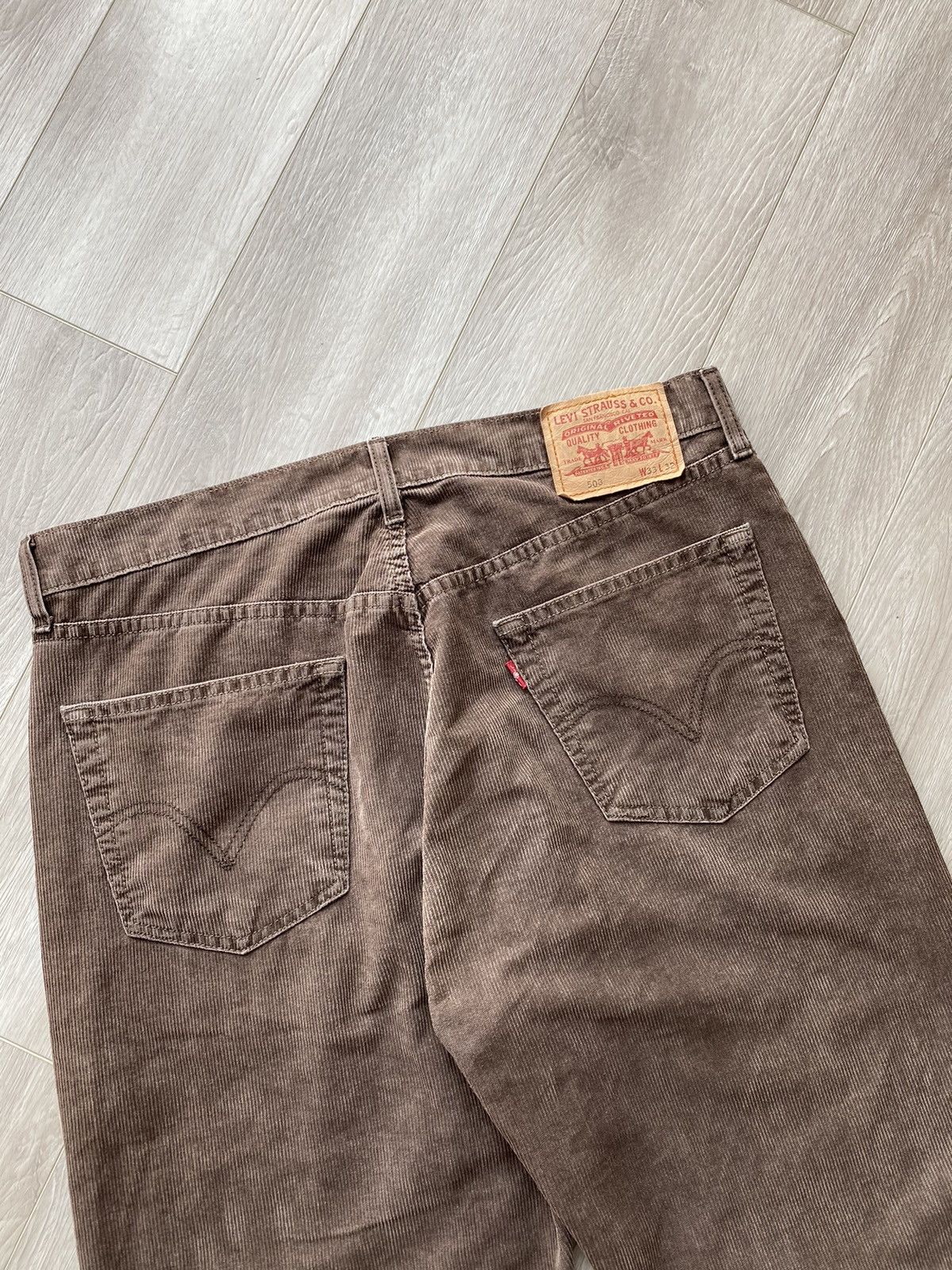 Levi's × Levi's Vintage Clothing × Vintage Levis 90s Vintage Velvet Brown Denim Pants Size US 33 - 3 Thumbnail