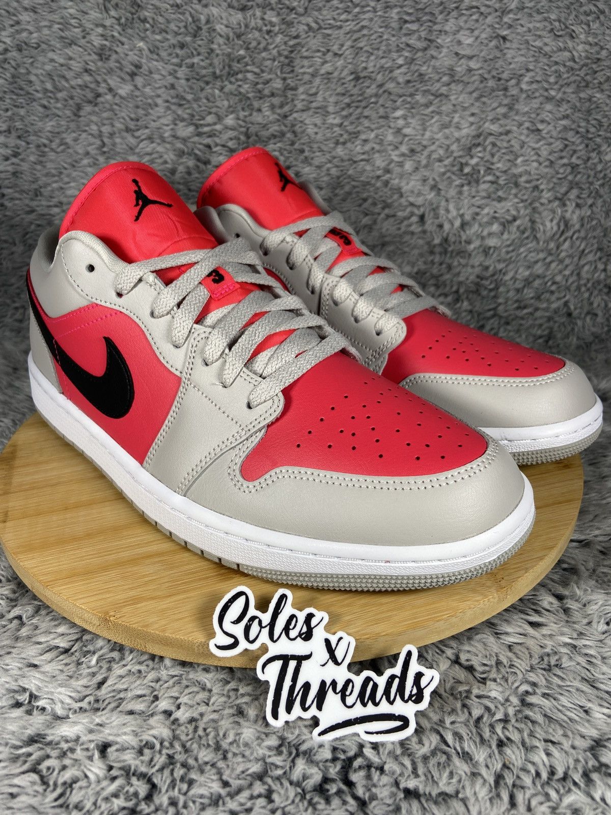 Jordan Brand Air Jordan 1 Low 'Light Iron Ore Siren Red' Women Size 12 Size US 12 / EU 45 - 2 Thumbnail
