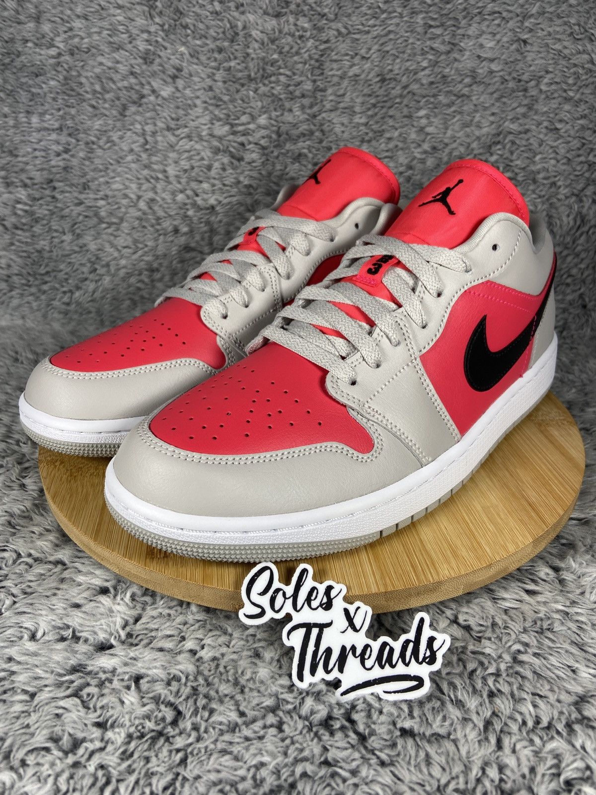 Jordan Brand Air Jordan 1 Low 'Light Iron Ore Siren Red' Women Size 12 Size US 12 / EU 45 - 4 Thumbnail