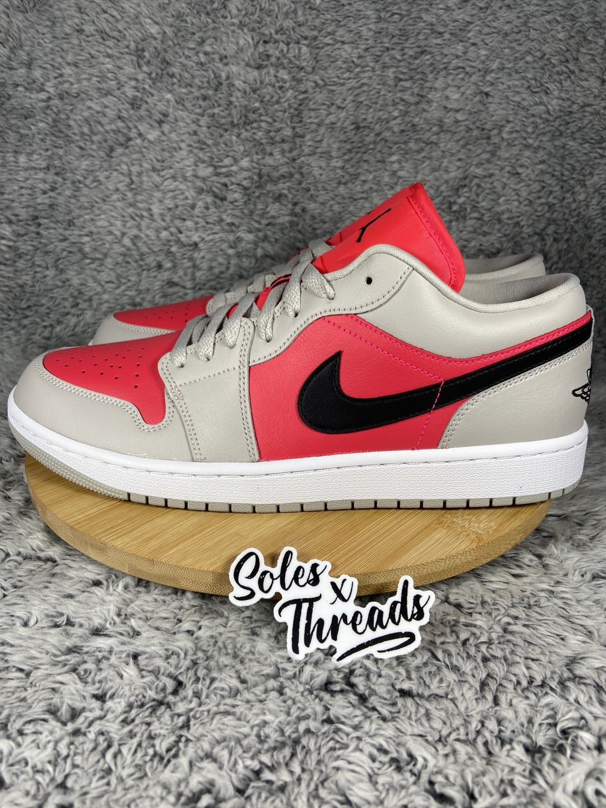 Jordan Brand Air Jordan 1 Low 'Light Iron Ore Siren Red' Women Size 12 Size US 12 / EU 45 - 5 Thumbnail