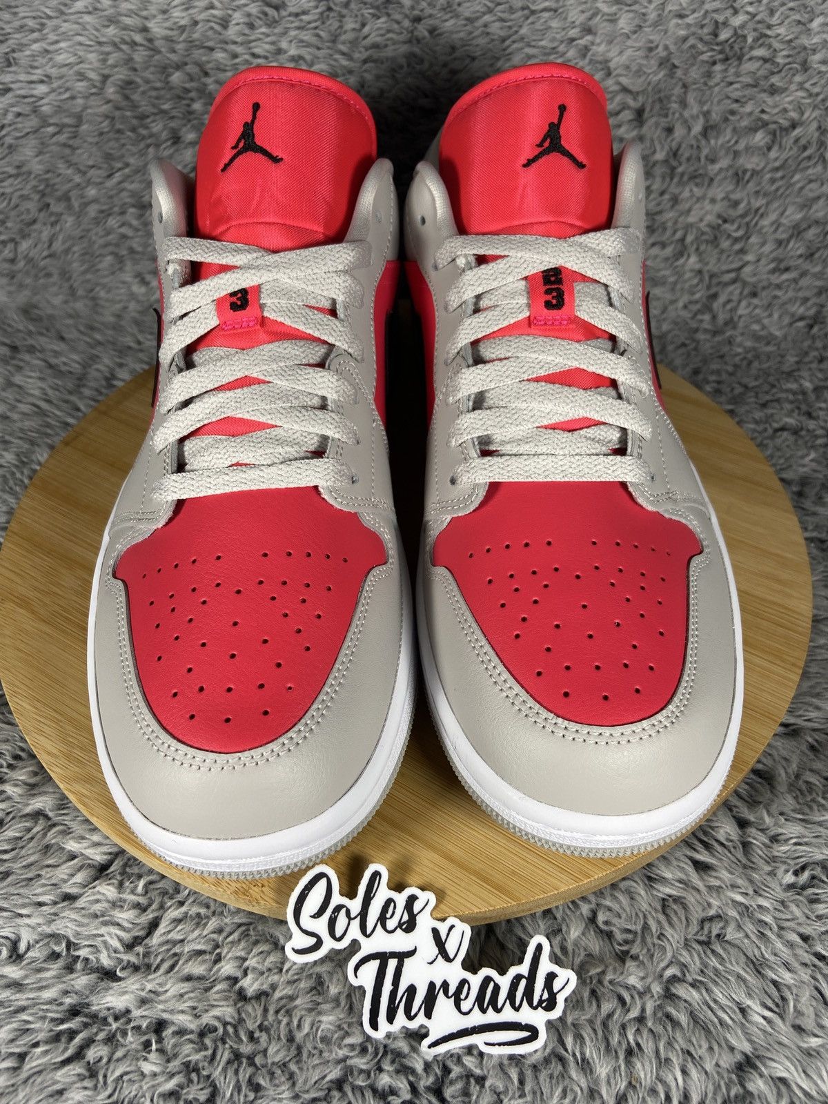 Jordan Brand Air Jordan 1 Low 'Light Iron Ore Siren Red' Women Size 12 Size US 12 / EU 45 - 3 Thumbnail