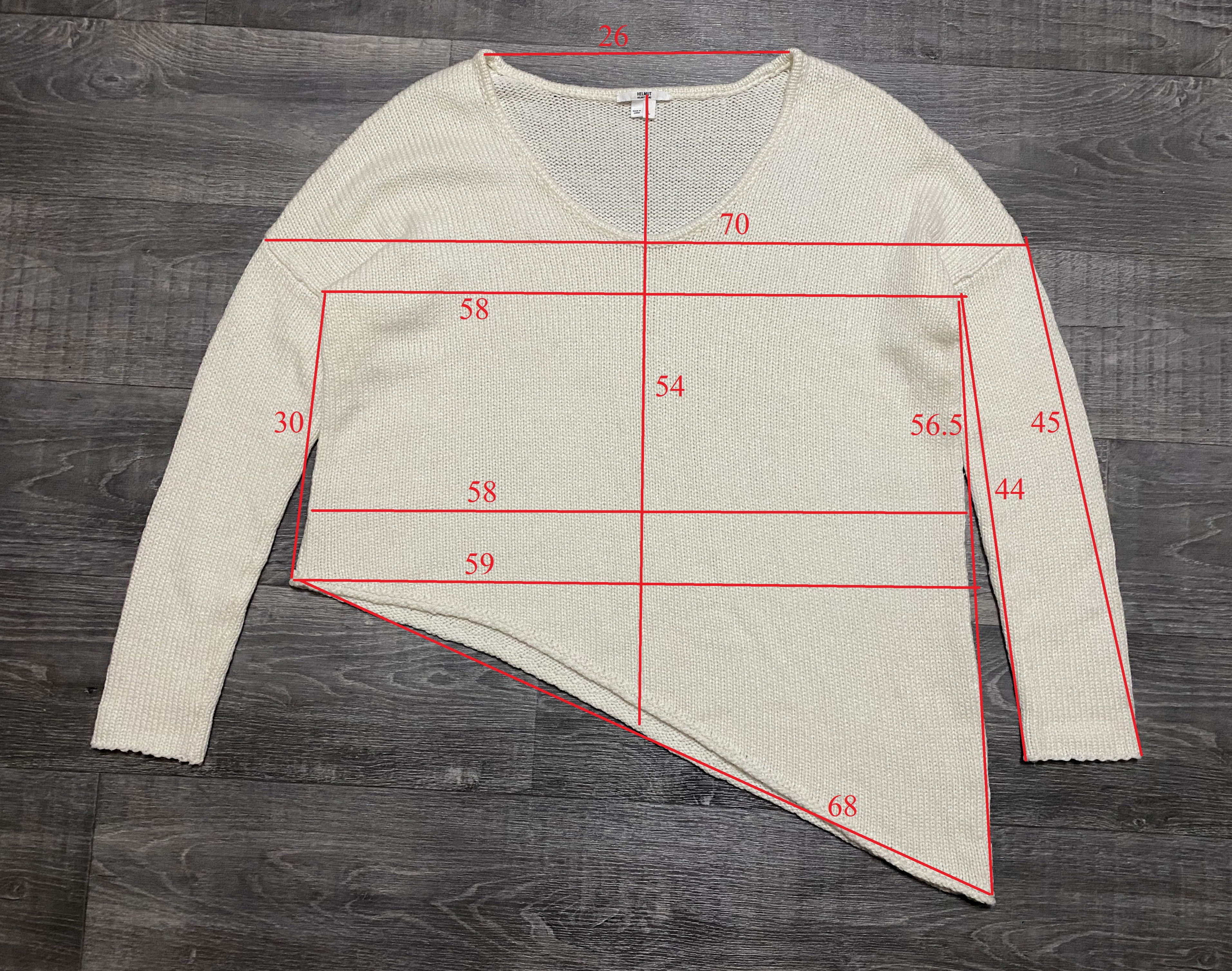 Helmut Lang Womens Helmut Lang White Asymmetric Mesh Heavy Knit Sweater Size L / US 10 / IT 46 - 7 Thumbnail