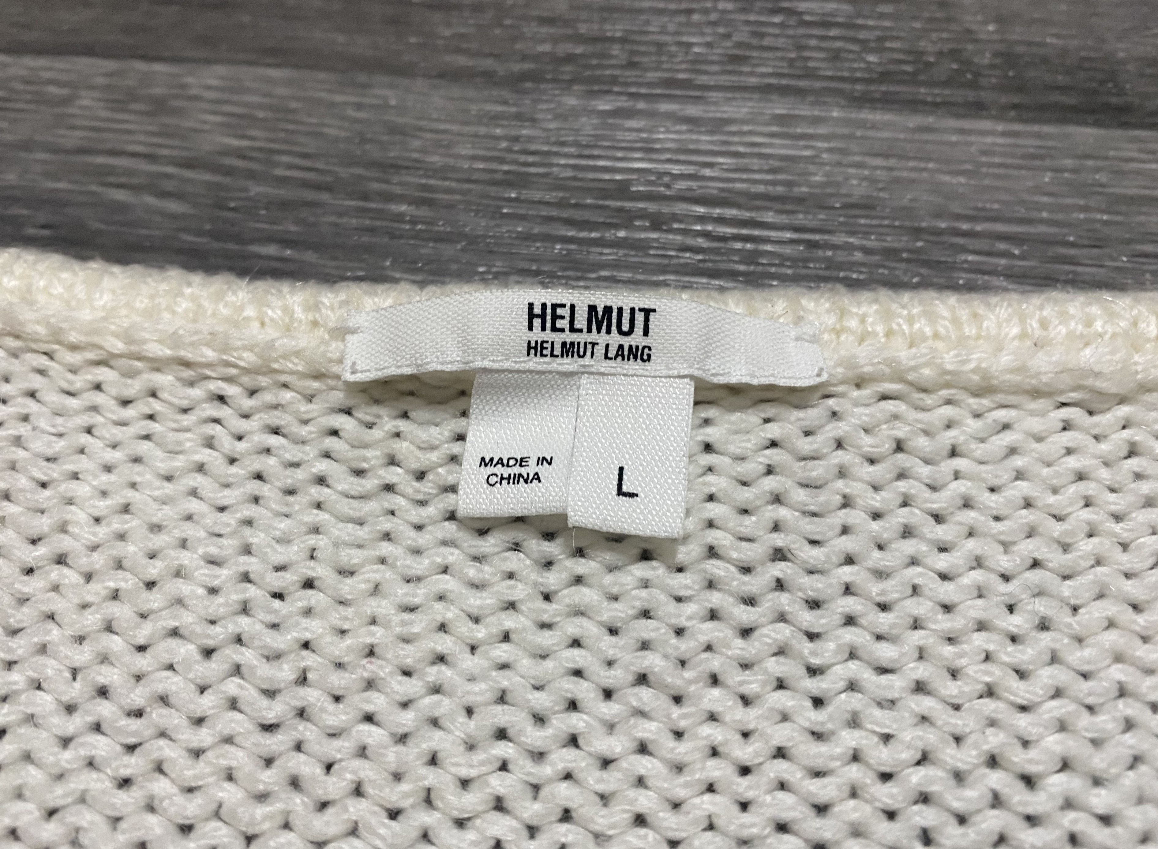 Helmut Lang Womens Helmut Lang White Asymmetric Mesh Heavy Knit Sweater Size L / US 10 / IT 46 - 4 Thumbnail