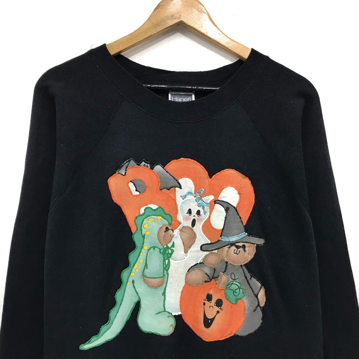 Hanes × Vintage Vintage Halloween Sweatshirt Big Logo Halloween Costume Size US L / EU 52-54 / 3 - 2 Thumbnail