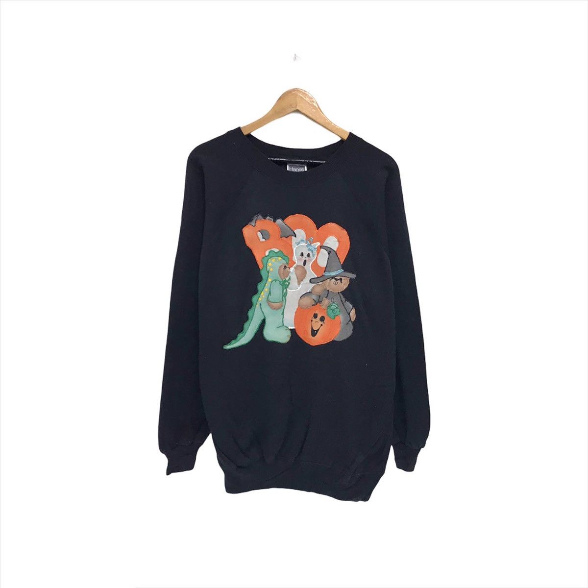 Hanes × Vintage Vintage Halloween Sweatshirt Big Logo Halloween Costume Size US L / EU 52-54 / 3 - 1 Thumbnail