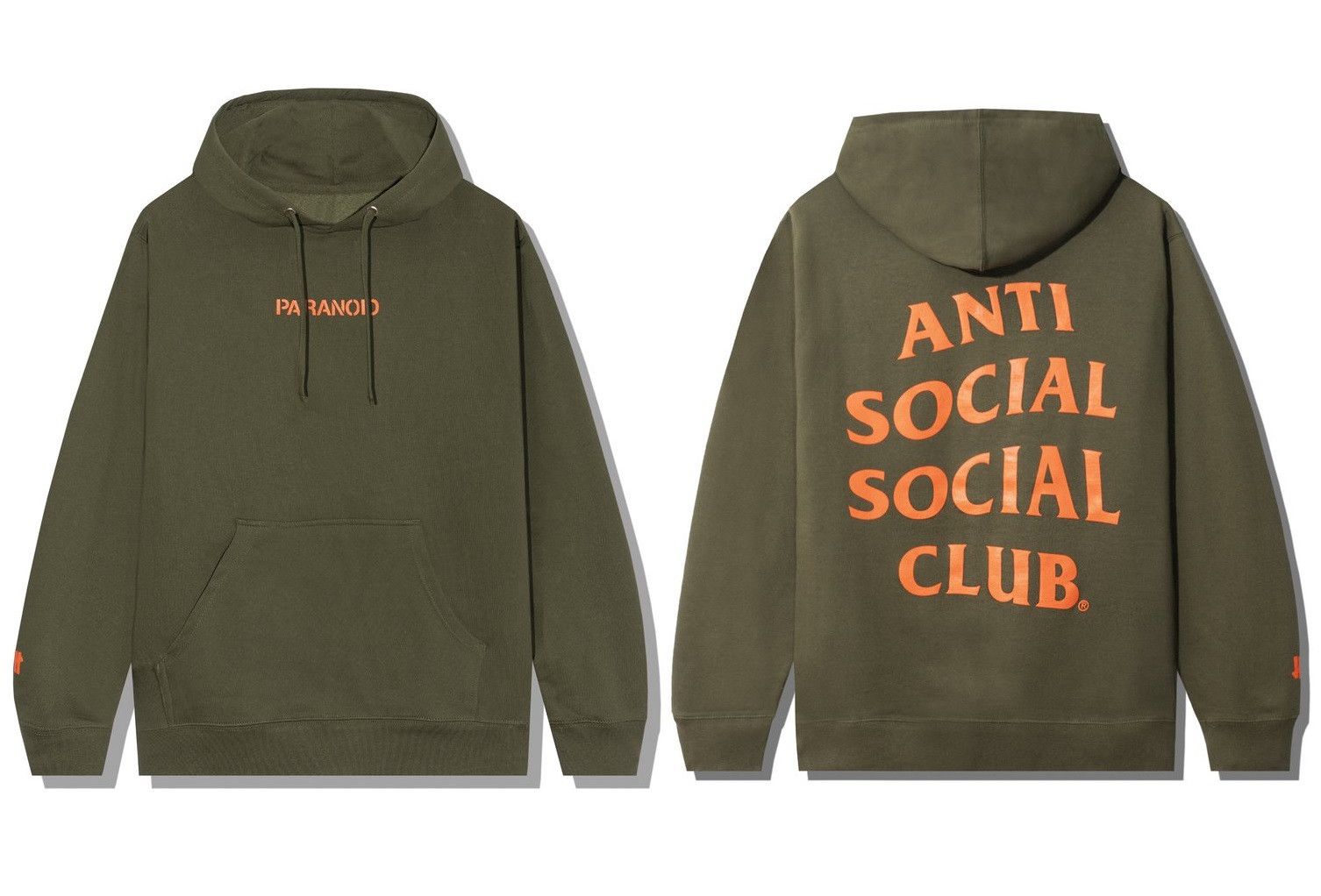 image of Anti Social Social Club x Undefeated Ds Orange Assc X Undftd Paranoid Olive Hoodie Bape Kith Fog (S