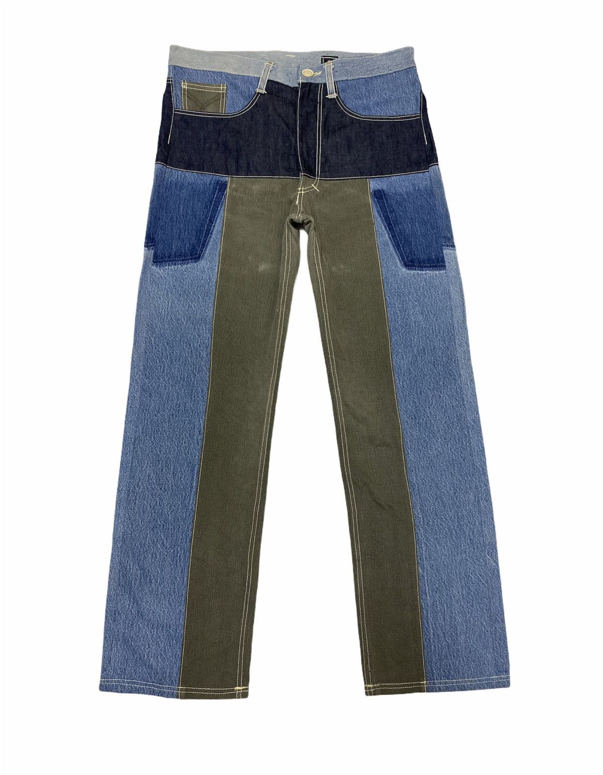 Japanese Brand Japanese Brand TCC Patchwork Multicolor Denim Pants Size US 34 / EU 50 - 1 Thumbnail