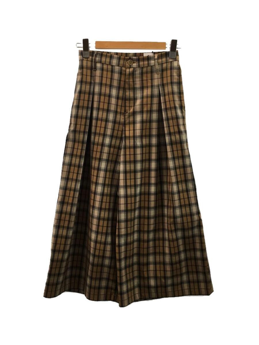 image of Hysteric Glamour Plaid Wide Leg Pants in Brown Beige, Women's (Size 26)