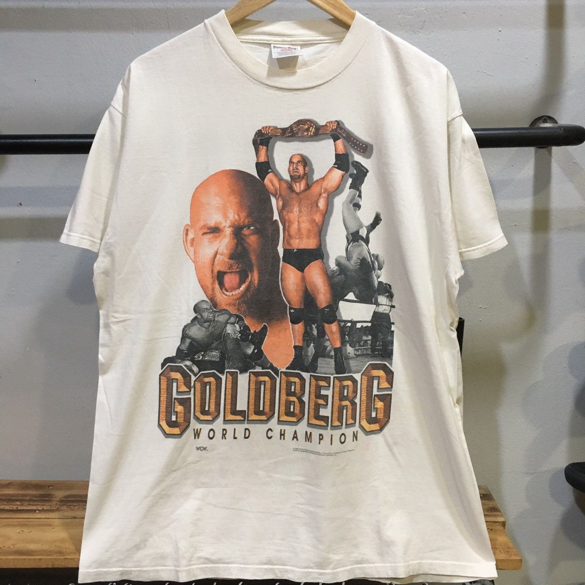 VINTAGE 98’s‼️Goldberg World Champion WCW By Oneita Tee