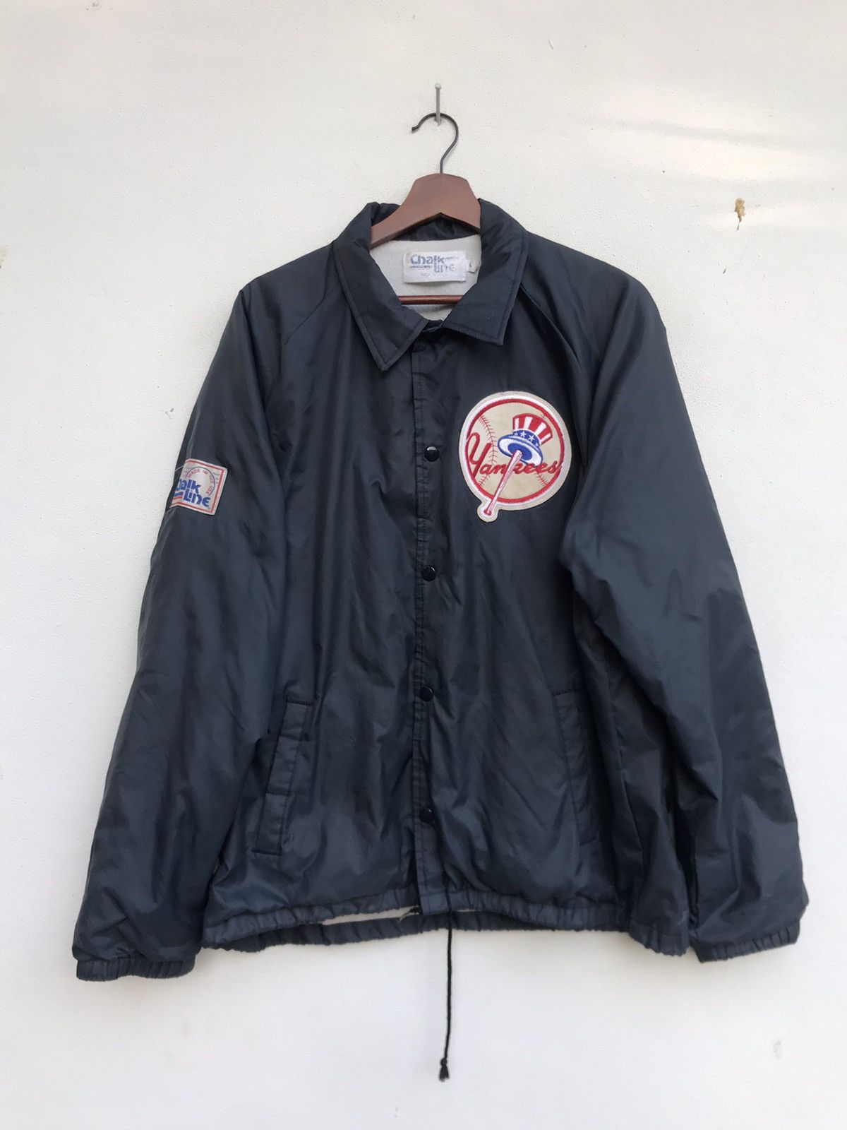 New York Yankees Vintage 80s Yankees Chalk Line USA Big Logo Coach Iacket Size US L / EU 52-54 / 3 - 1 Thumbnail