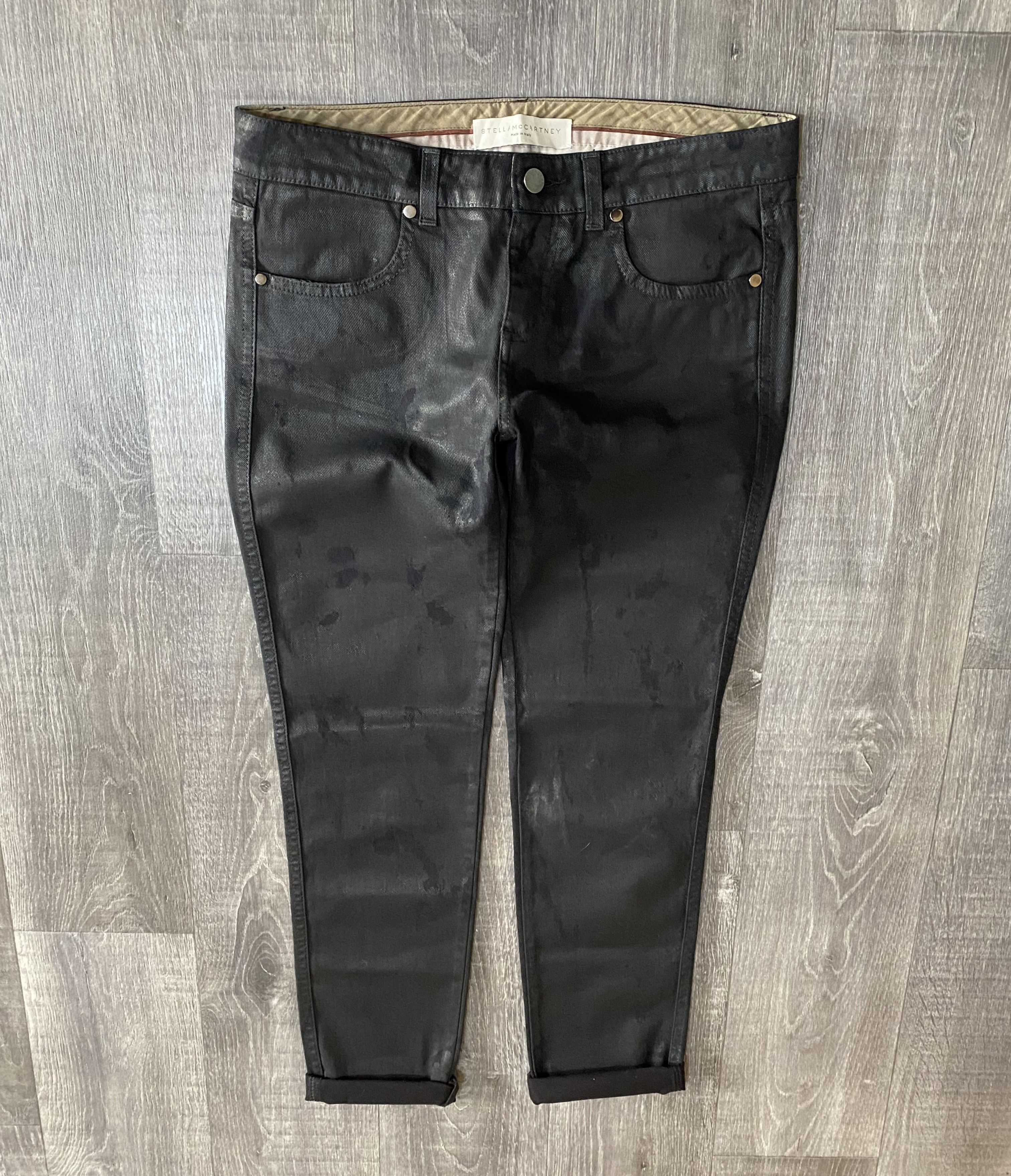 Stella McCartney Womens Stella McCartney ‘09 Waxed Coated Pattern Jeans Denim Size 29" - 3 Thumbnail