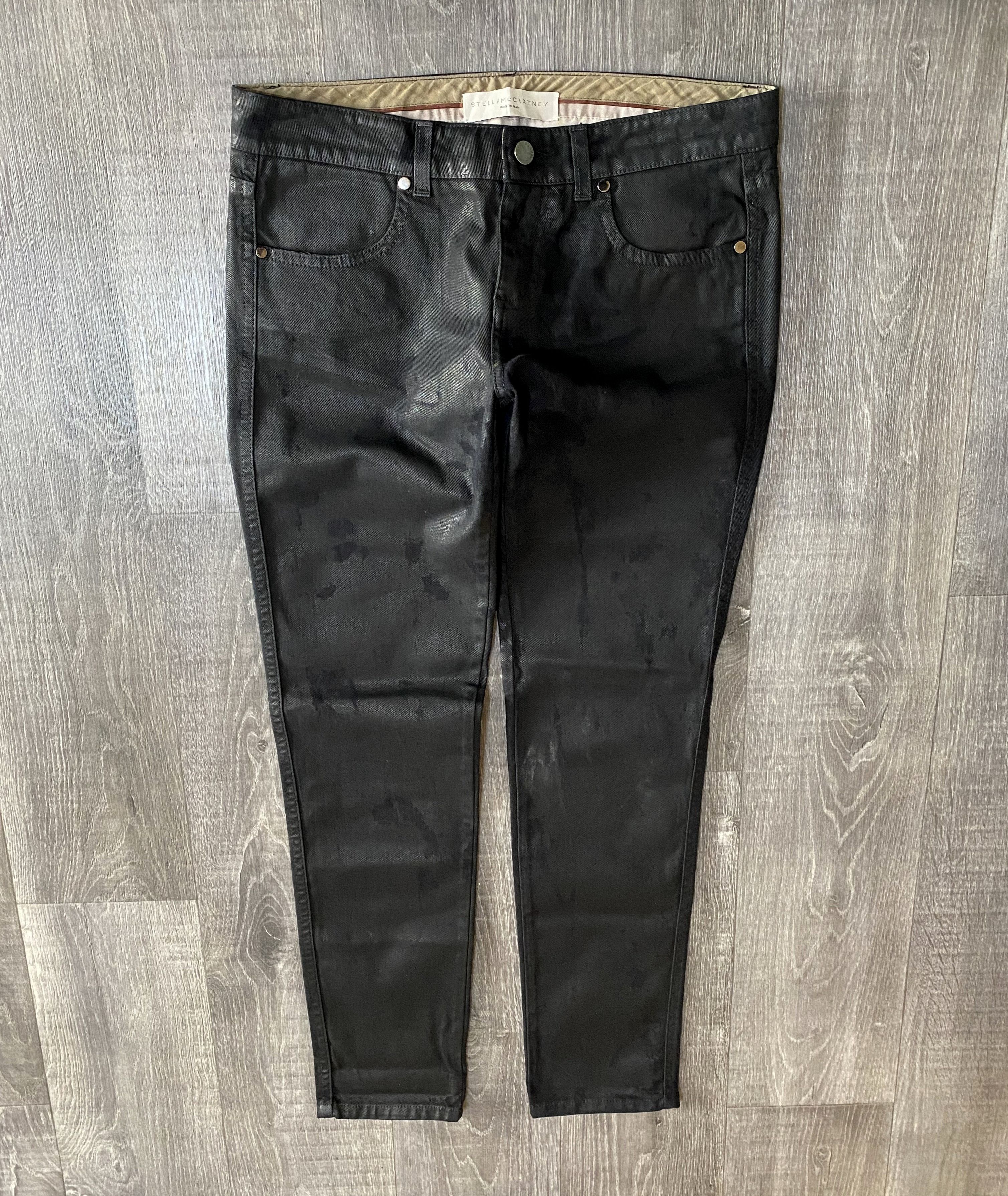 Stella McCartney Womens Stella McCartney ‘09 Waxed Coated Pattern Jeans Denim Size 29" - 2 Thumbnail