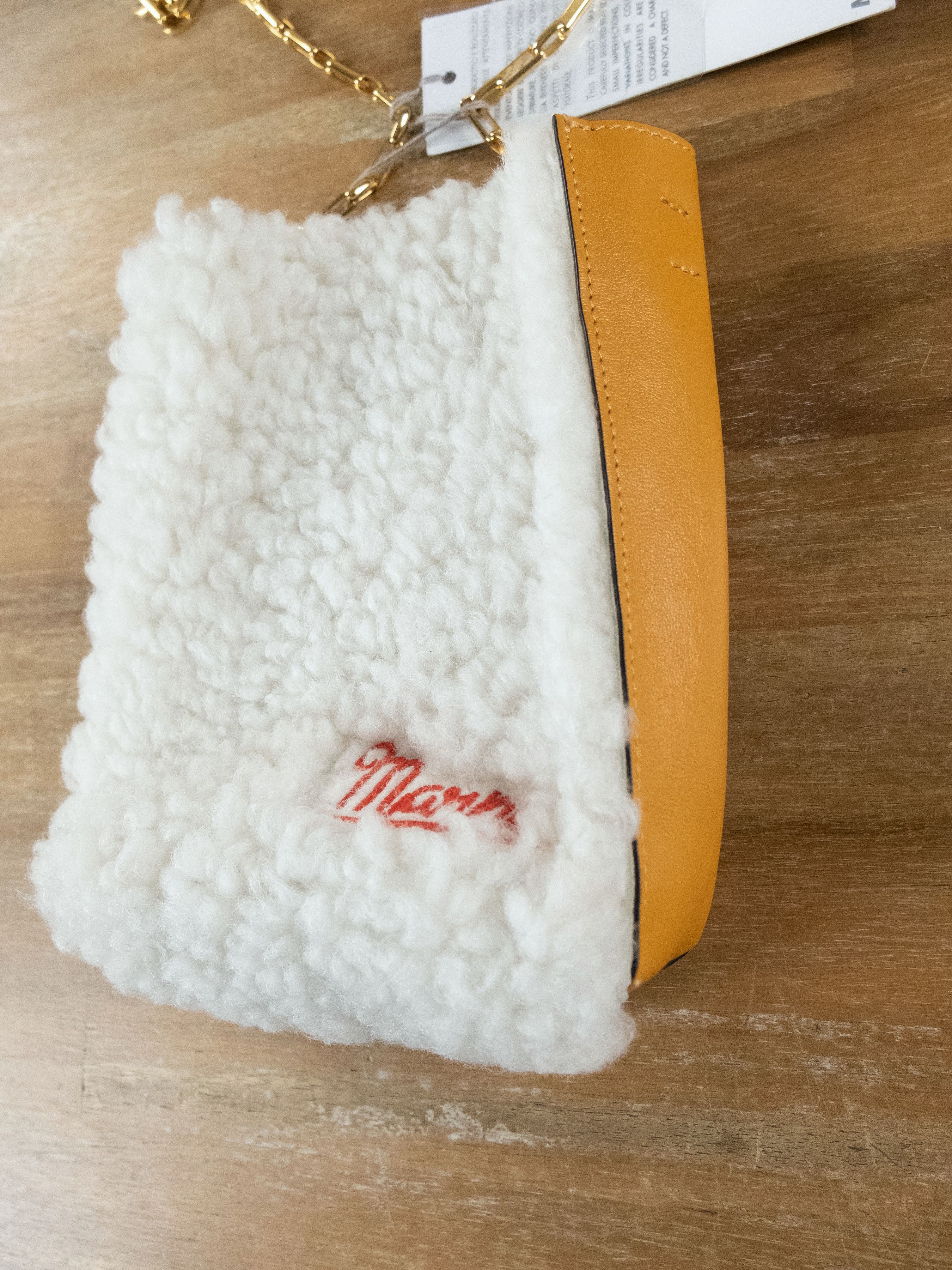 Marni MARNI Museo Nano white yellow shearling chain shoulder bag Size ONE SIZE - 7 Thumbnail