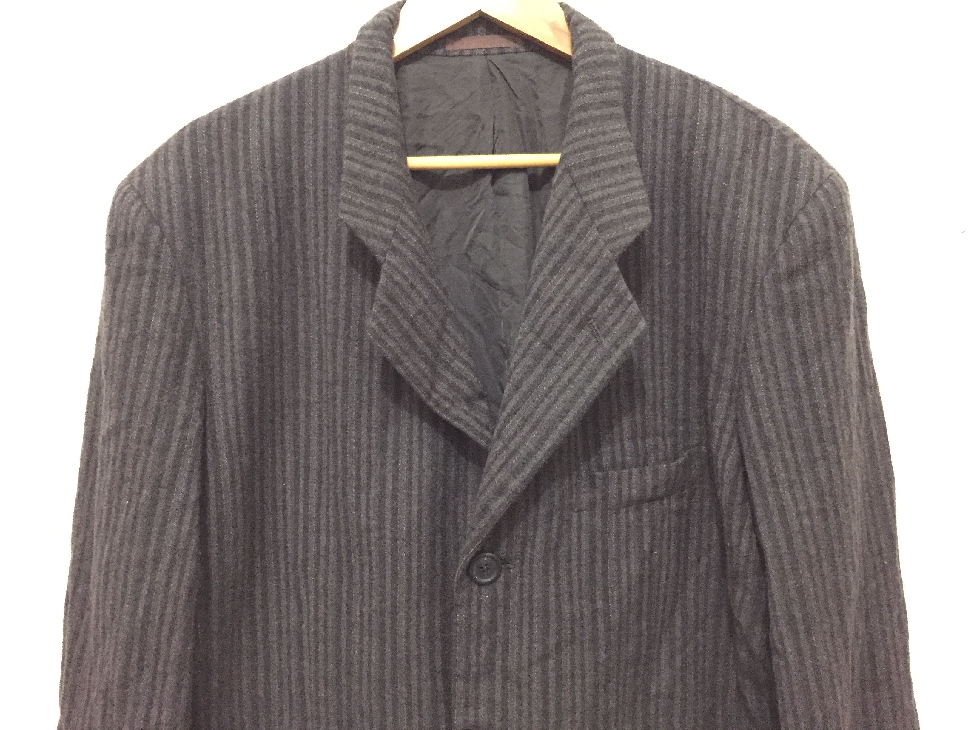 Issey Miyake 90's ISSEY MIYAKE MEN stripe jacket Size US XL / EU 56 / 4 - 3 Thumbnail