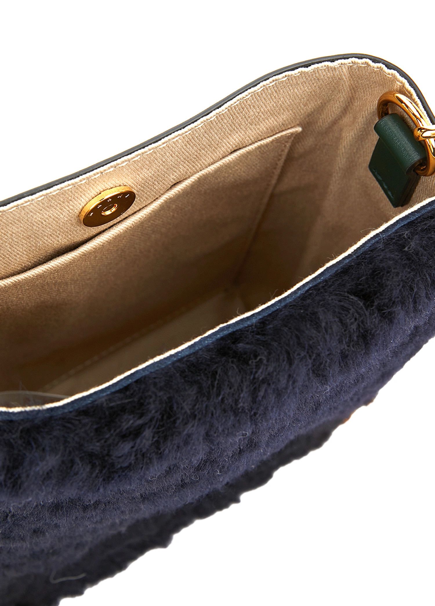 Marni MARNI Museo Nano black green shearling chain shoulder bag Size ONE SIZE - 5 Thumbnail