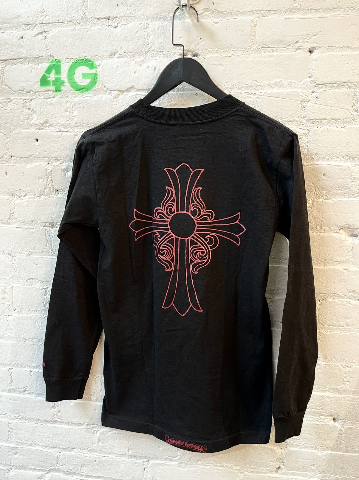 image of Chrome Hearts Nyc Fuck You ‘ Longsleeve Black Cross Shirt, Men's (Size Small)