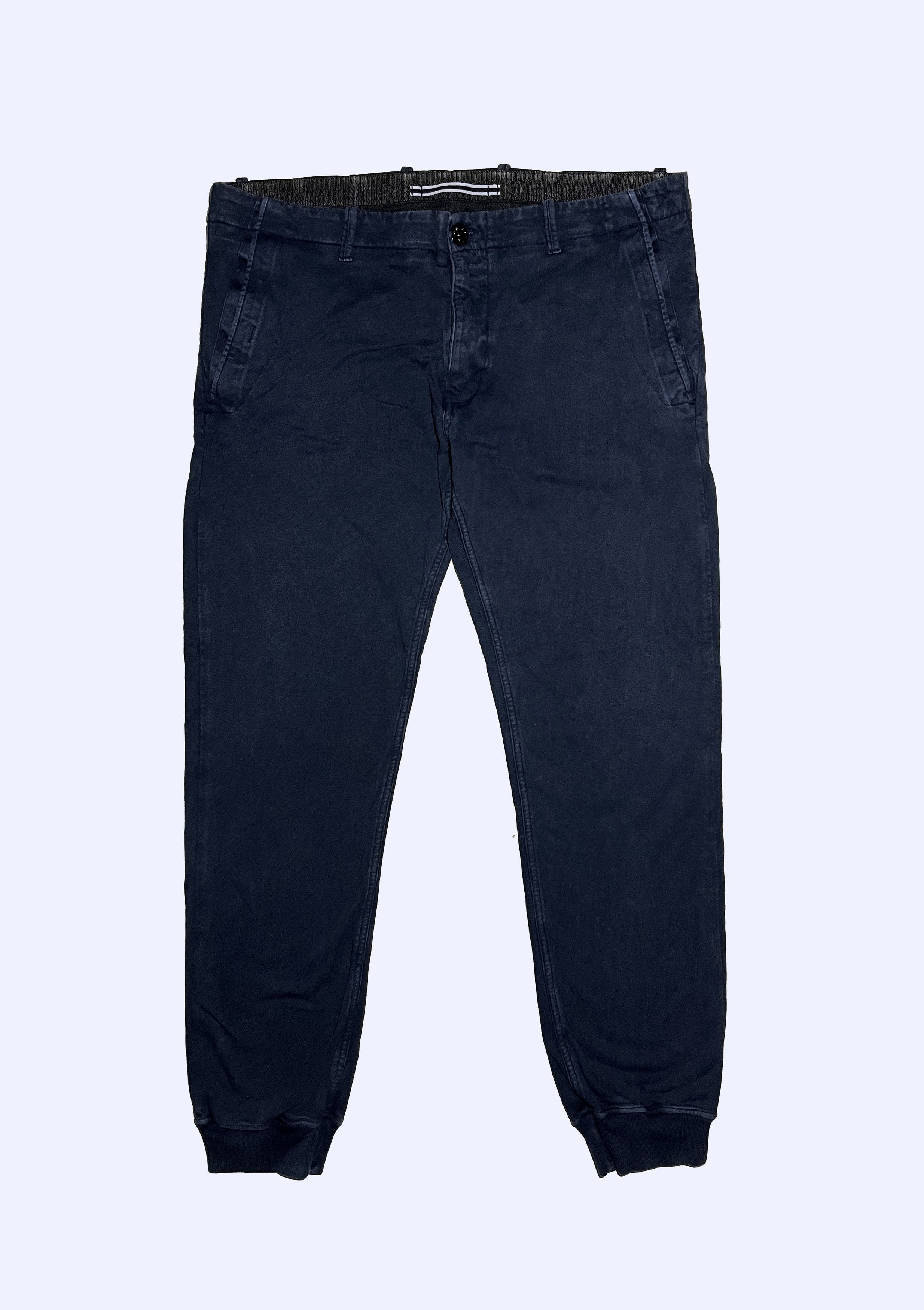 image of Stone Island Sweatpants Garment Dyed Navy Blue Joggers, Men's (Size 38)