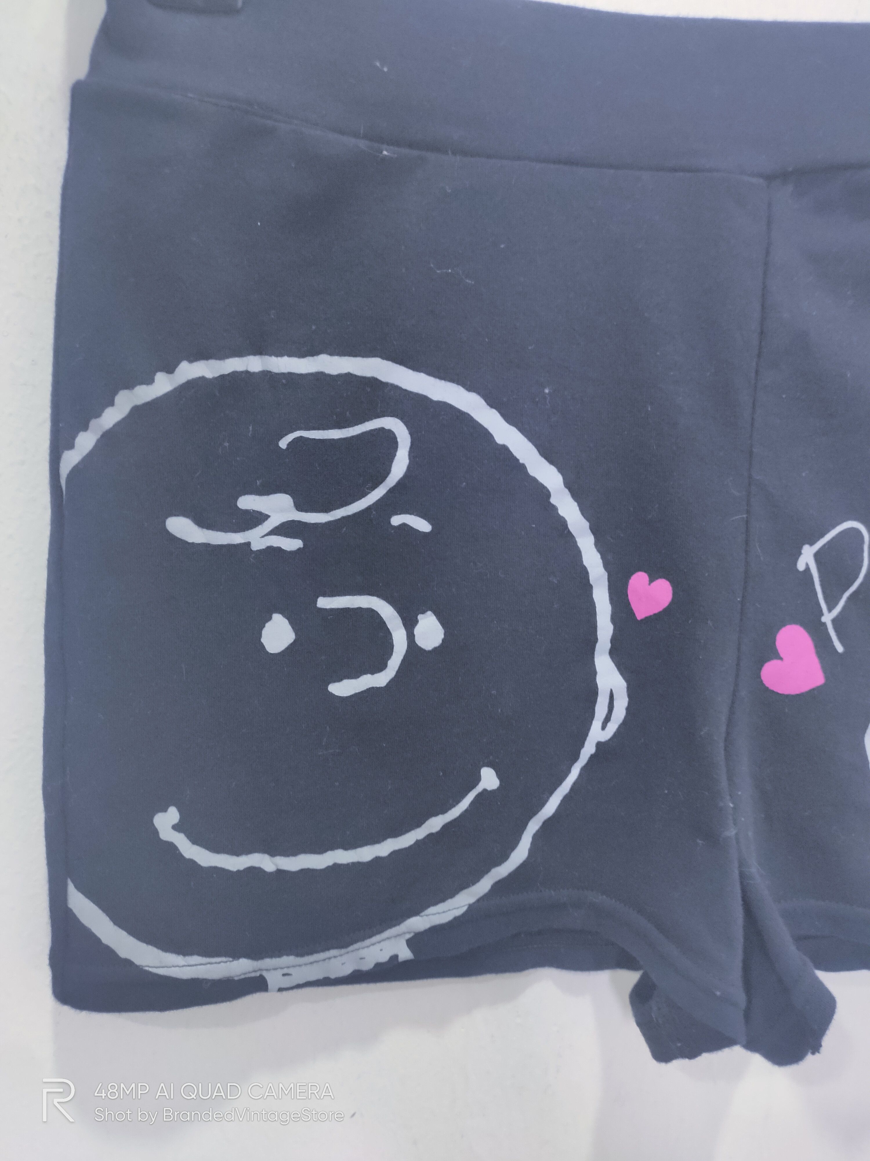 Cartoon Network × Peanuts PEANUT Black Soft Cotton Elastic Waist Art Boxer Short Pant Size 30" / US 8 / IT 44 - 4 Thumbnail
