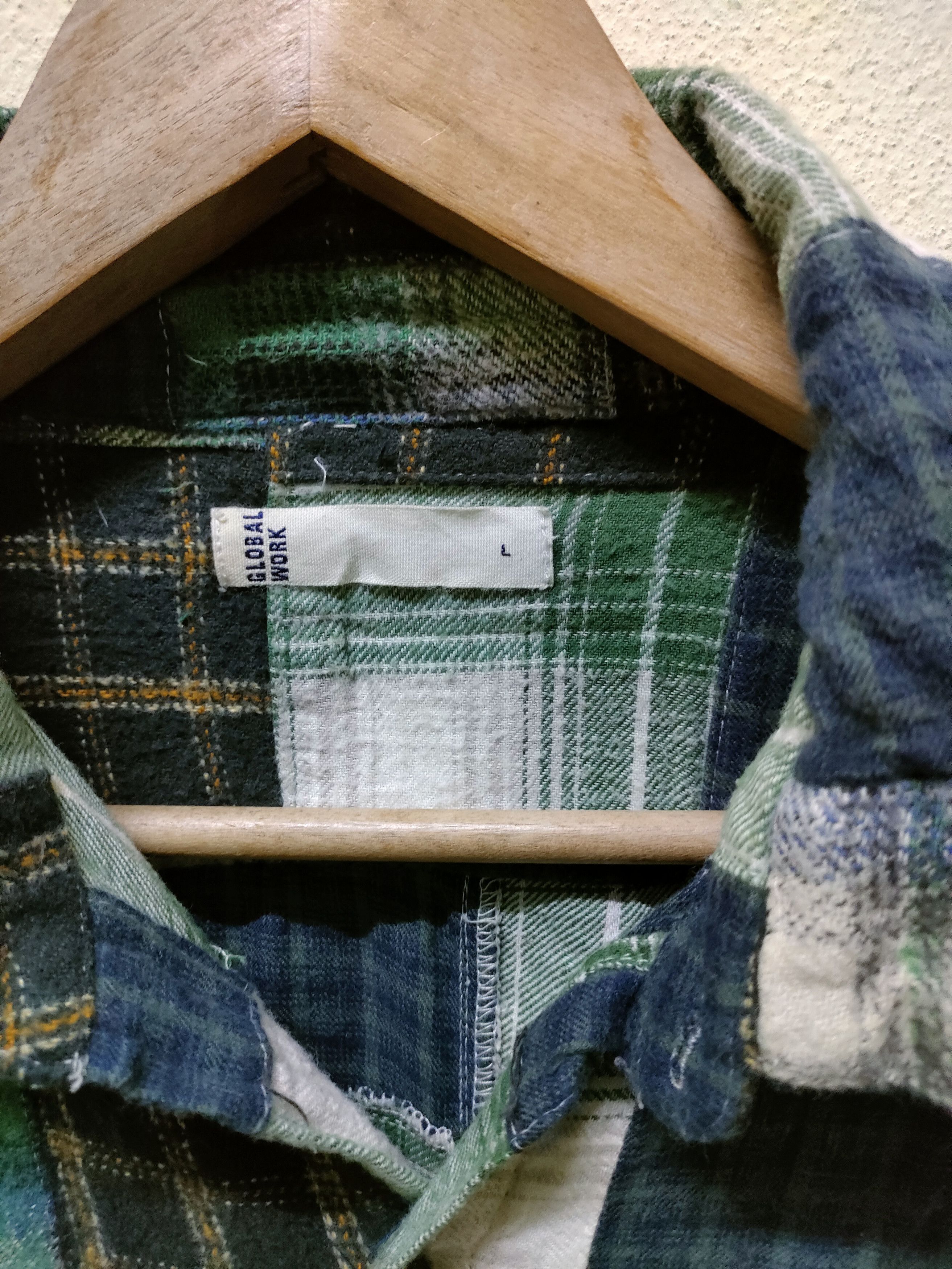 Flannel × Global Work × Vintage 💥 Best Offer 💥 Global Work Patchwork Flannel Size US L / EU 52-54 / 3 - 7 Thumbnail