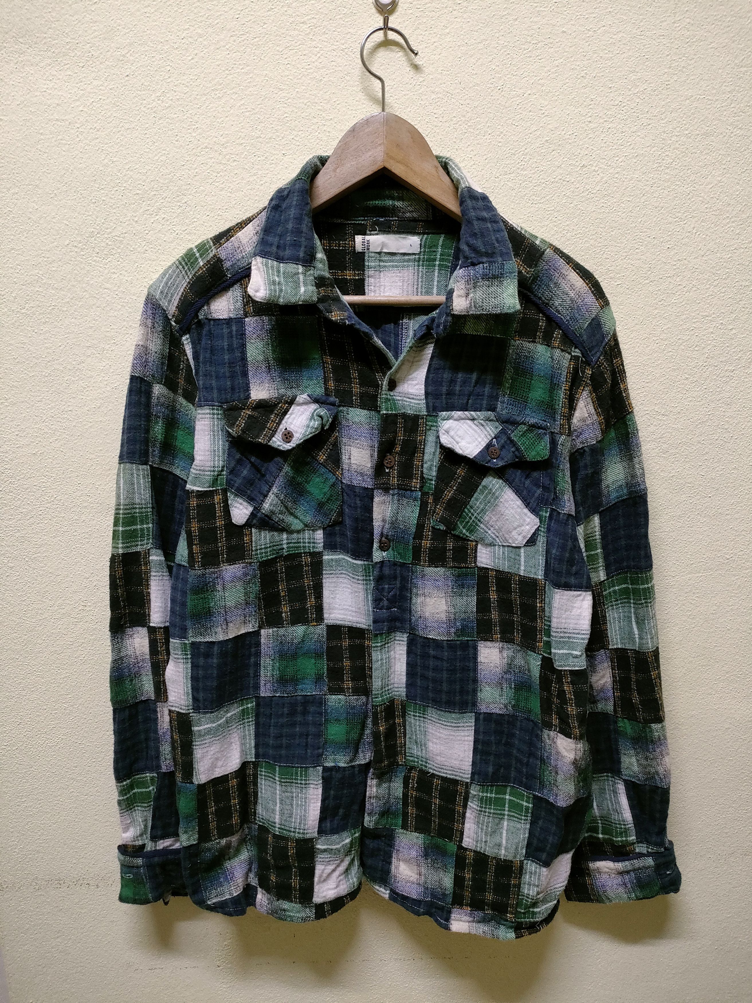 Flannel × Global Work × Vintage 💥 Best Offer 💥 Global Work Patchwork Flannel Size US L / EU 52-54 / 3 - 1 Thumbnail