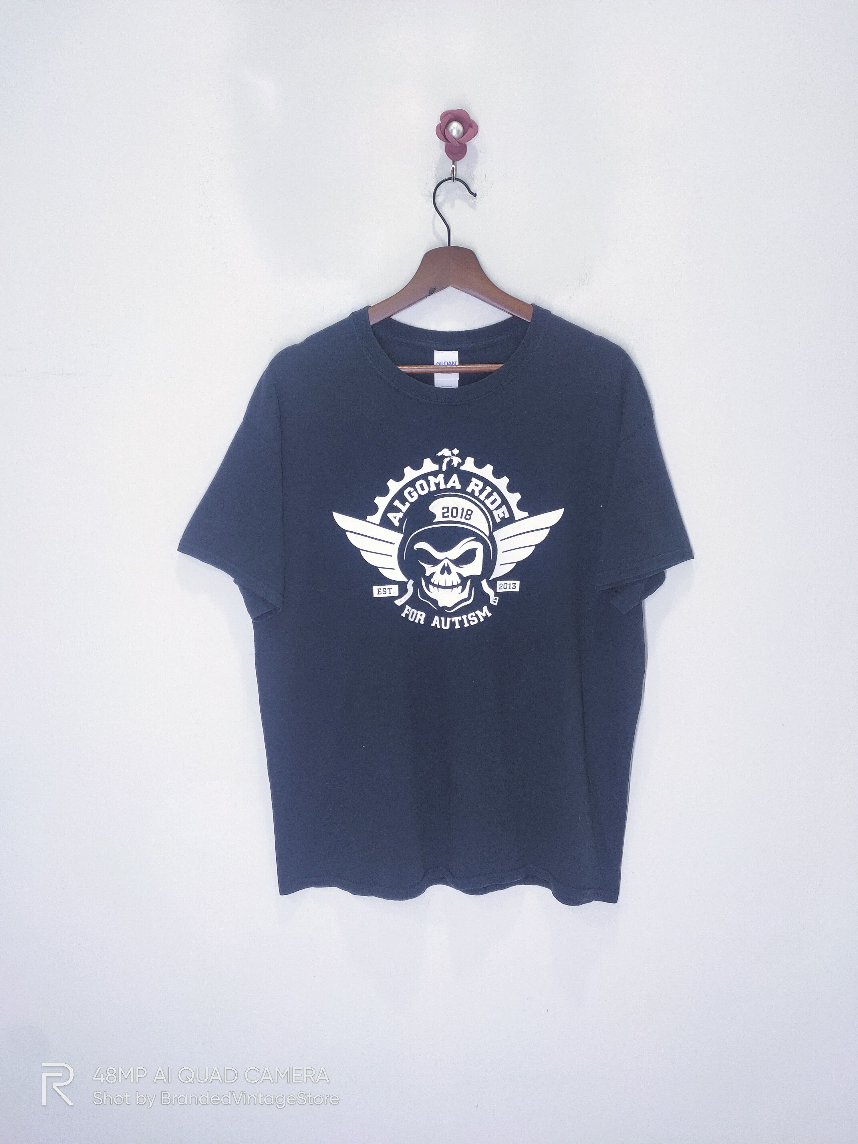 Gildan GILDAN Algoma Ride For Autism Skull Big Logo Graphic Tshirt Size US L / EU 52-54 / 3 - 1 Thumbnail