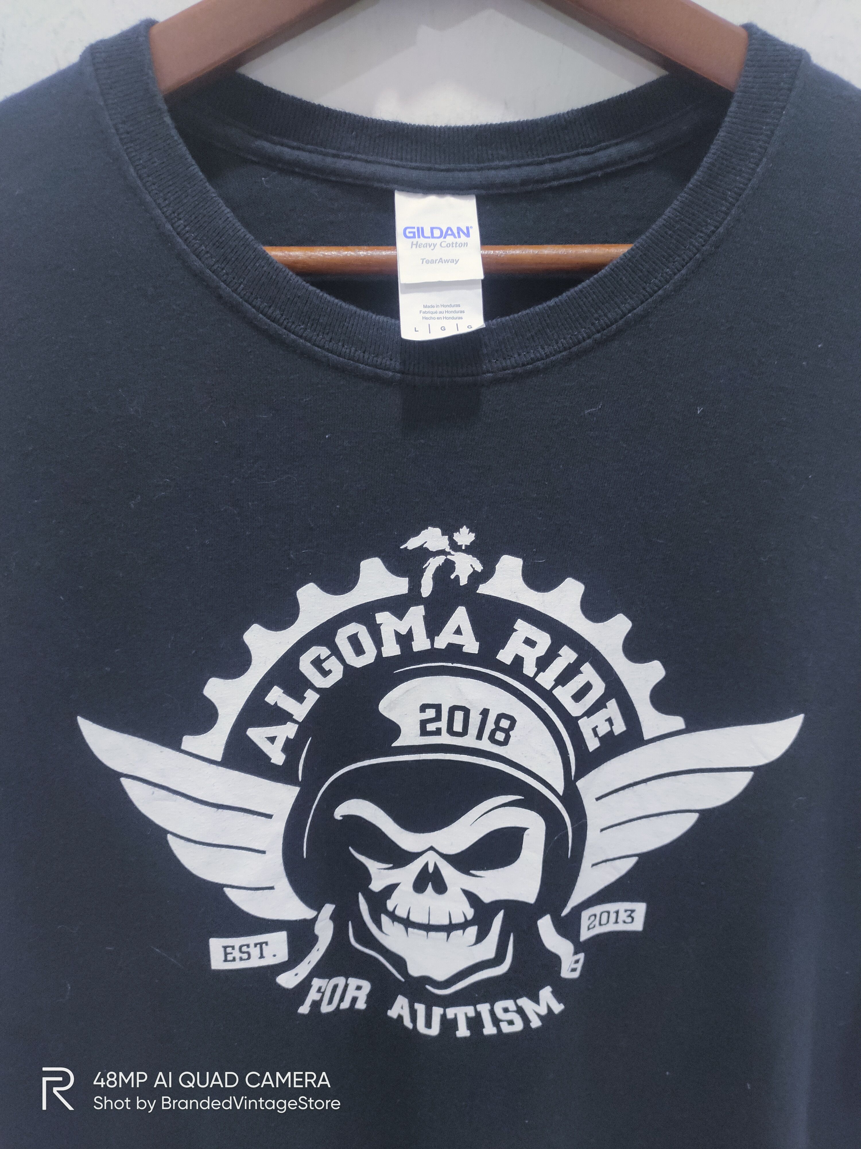 Gildan GILDAN Algoma Ride For Autism Skull Big Logo Graphic Tshirt Size US L / EU 52-54 / 3 - 3 Thumbnail
