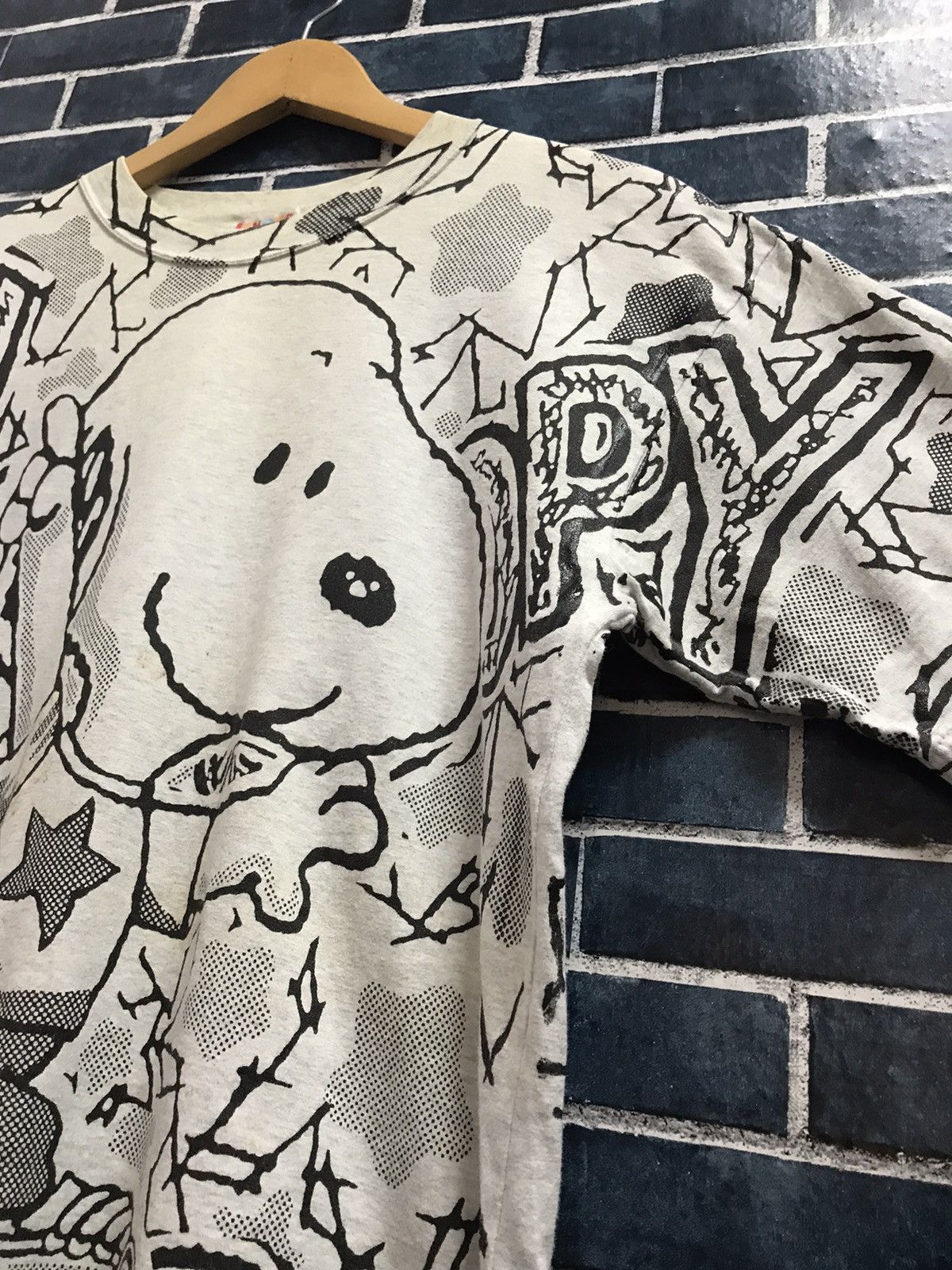 Peanuts × Vintage Vintage 90’s Peanuts Snoopy All Over Print Tshirt Size US M / EU 48-50 / 2 - 6 Thumbnail